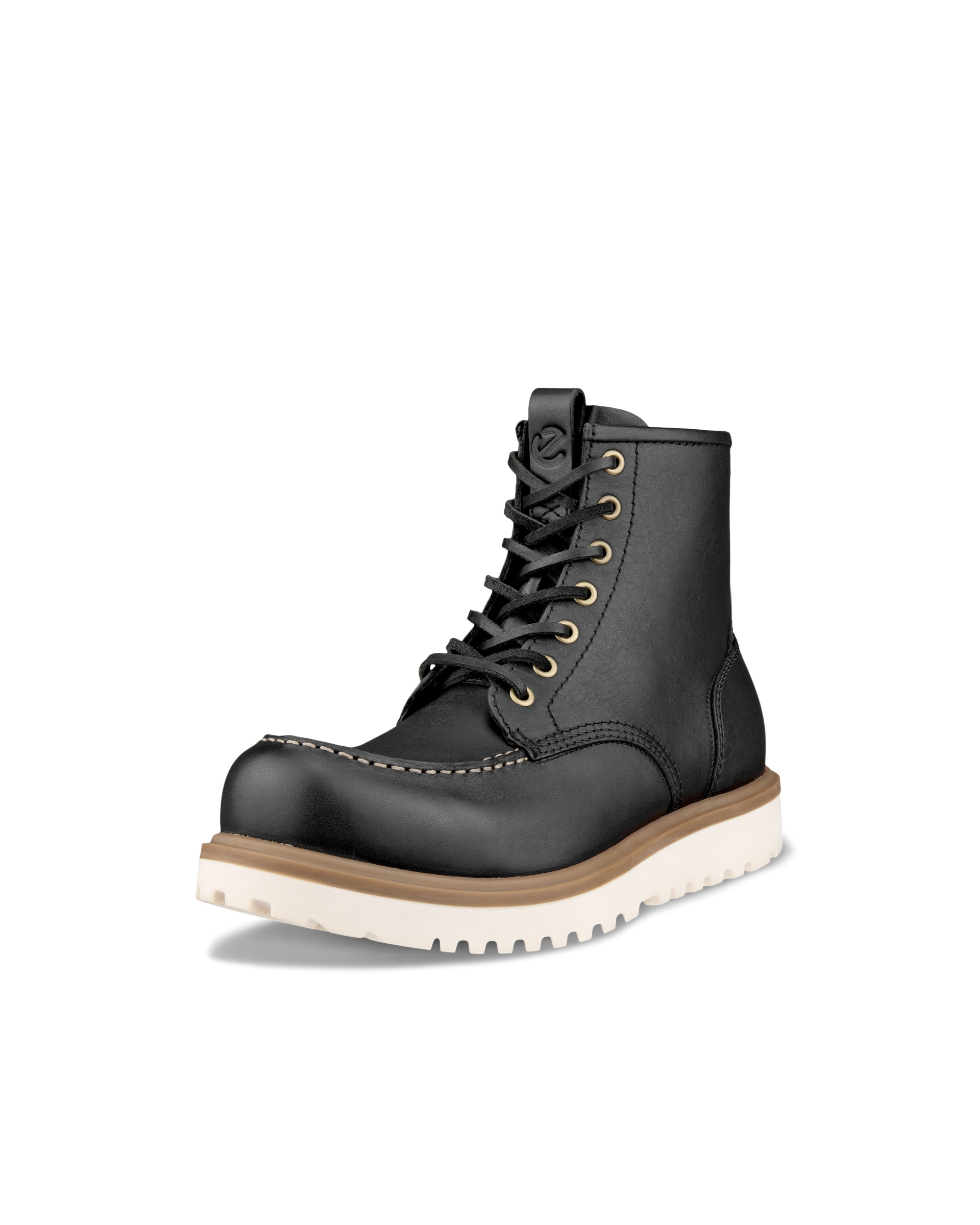 ECCO Staker メンズ レザーモックトゥブーツ - ブラック - Main