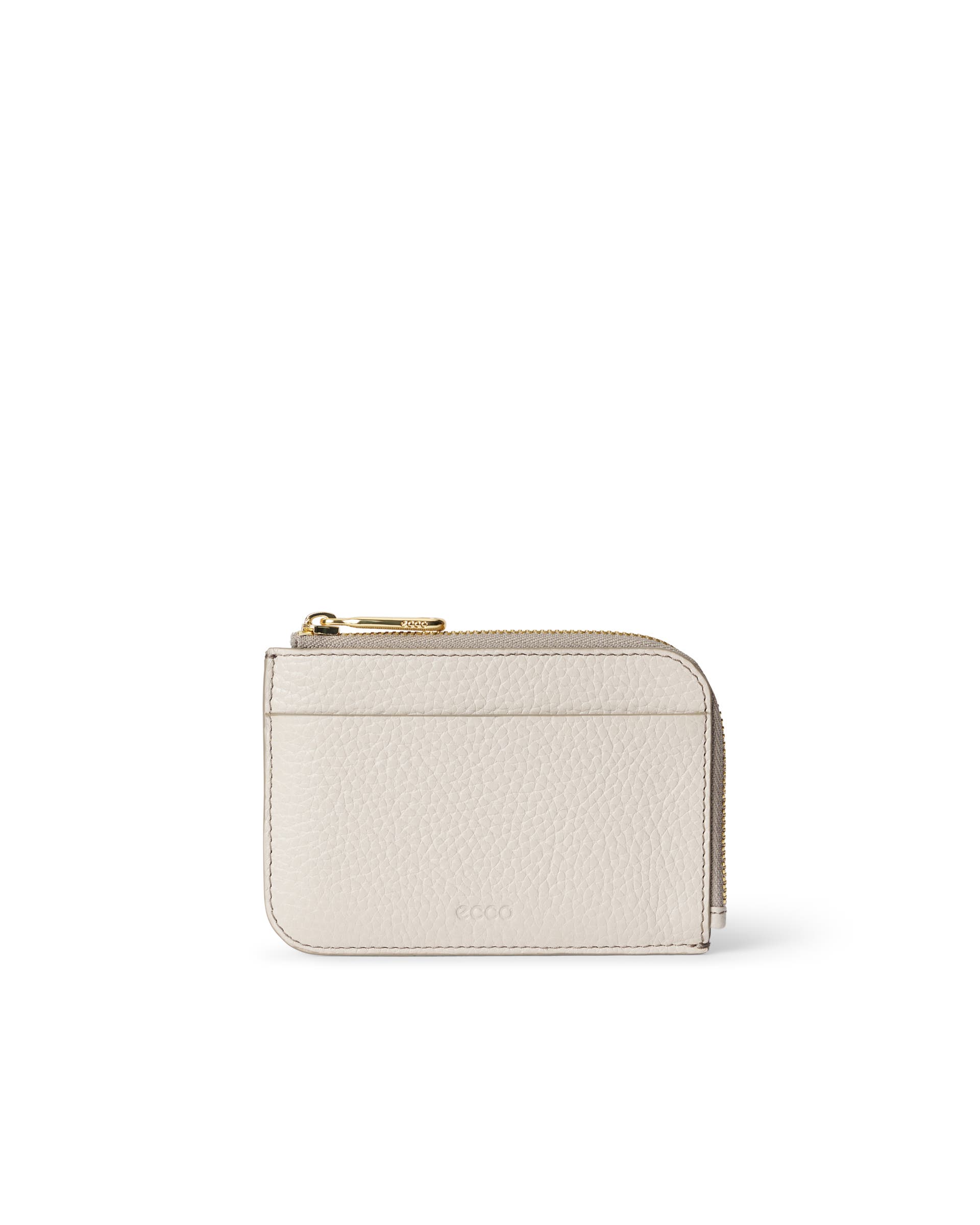 ECCO Card Case Zipped Pebbled レザーカードケース - ベージュ - Main