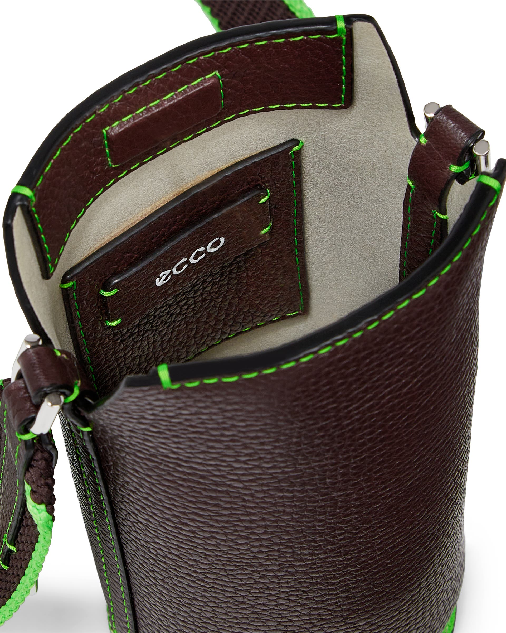 ECCO® Pot Bag Leather Crossbody Bag - Brown - Inside