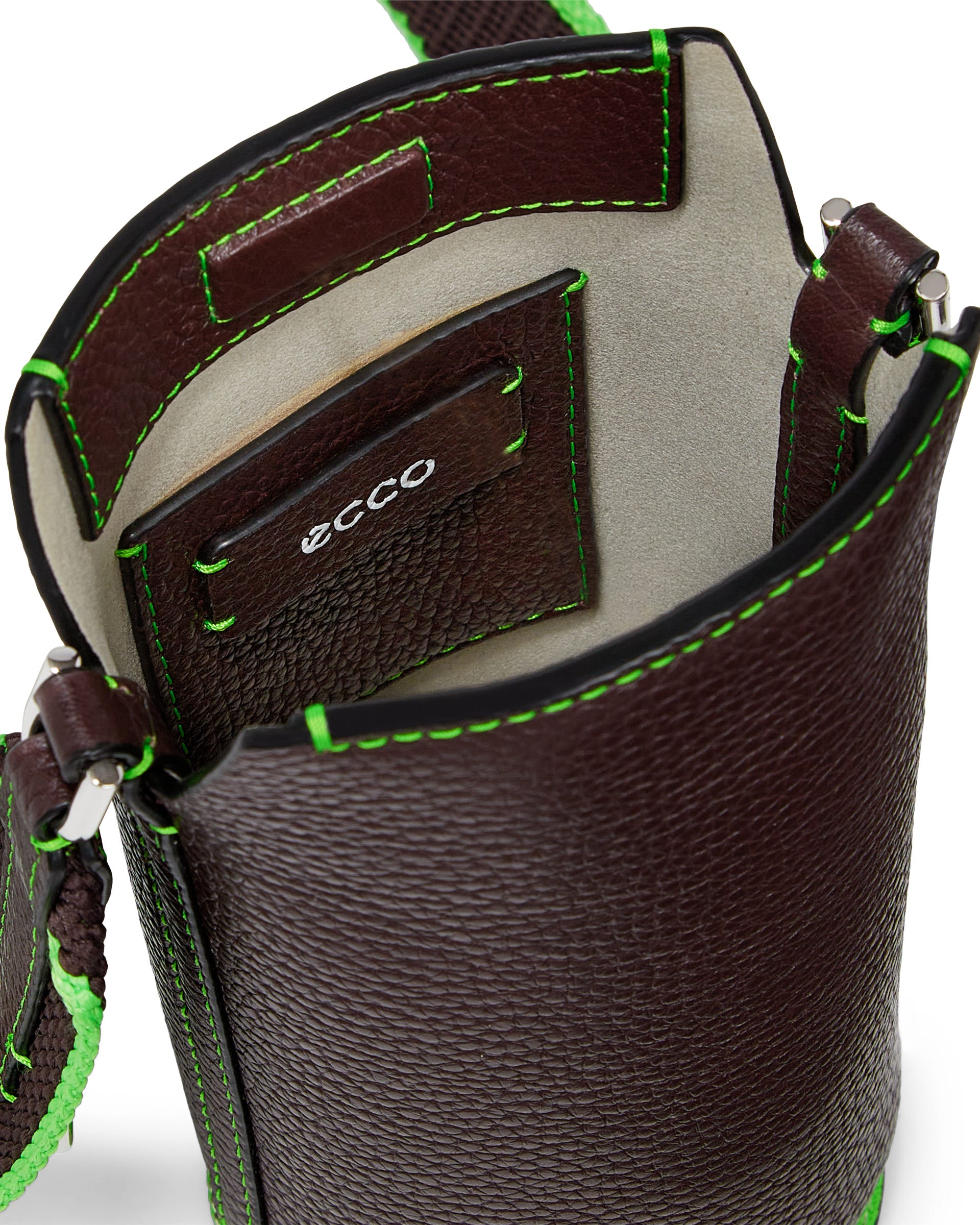 ECCO® Pot Bag Leather Crossbody Bag - Brown - Inside