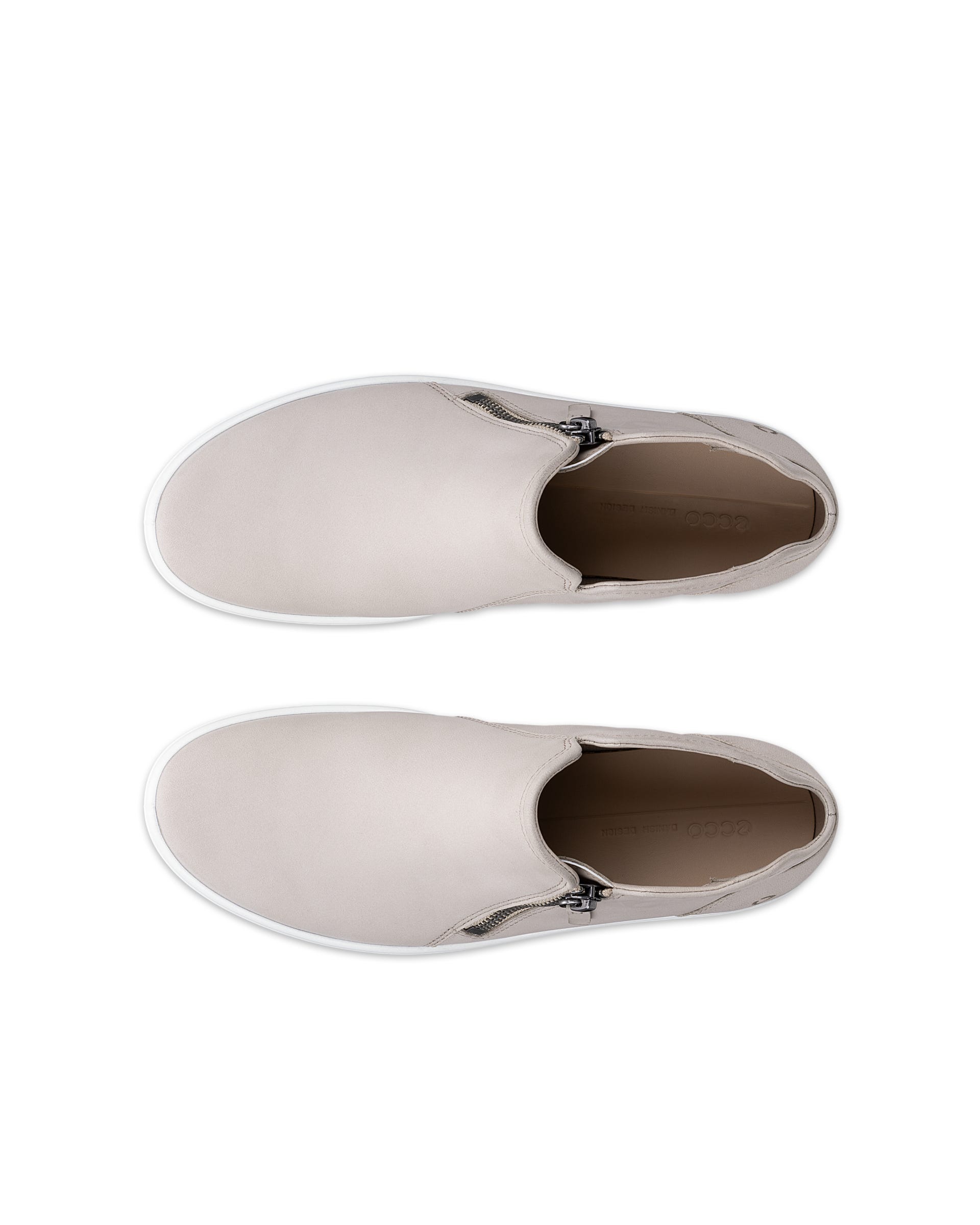 Women's ECCO® SOFT 7 Nubuck Zip Bootie - Beige - Outside