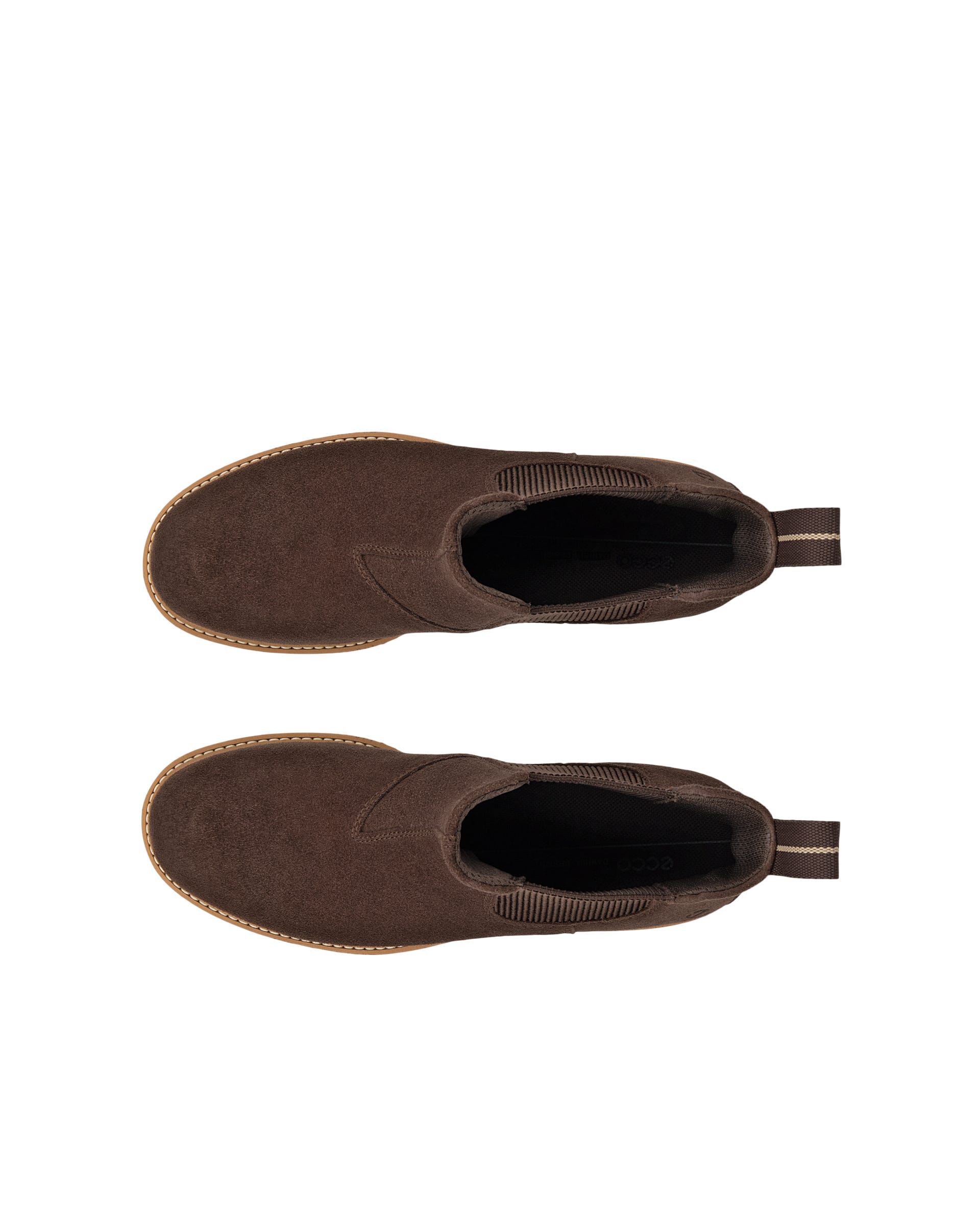 ECCO® ELAINA dames suède Chelsea boot - Bruin - Top left pair