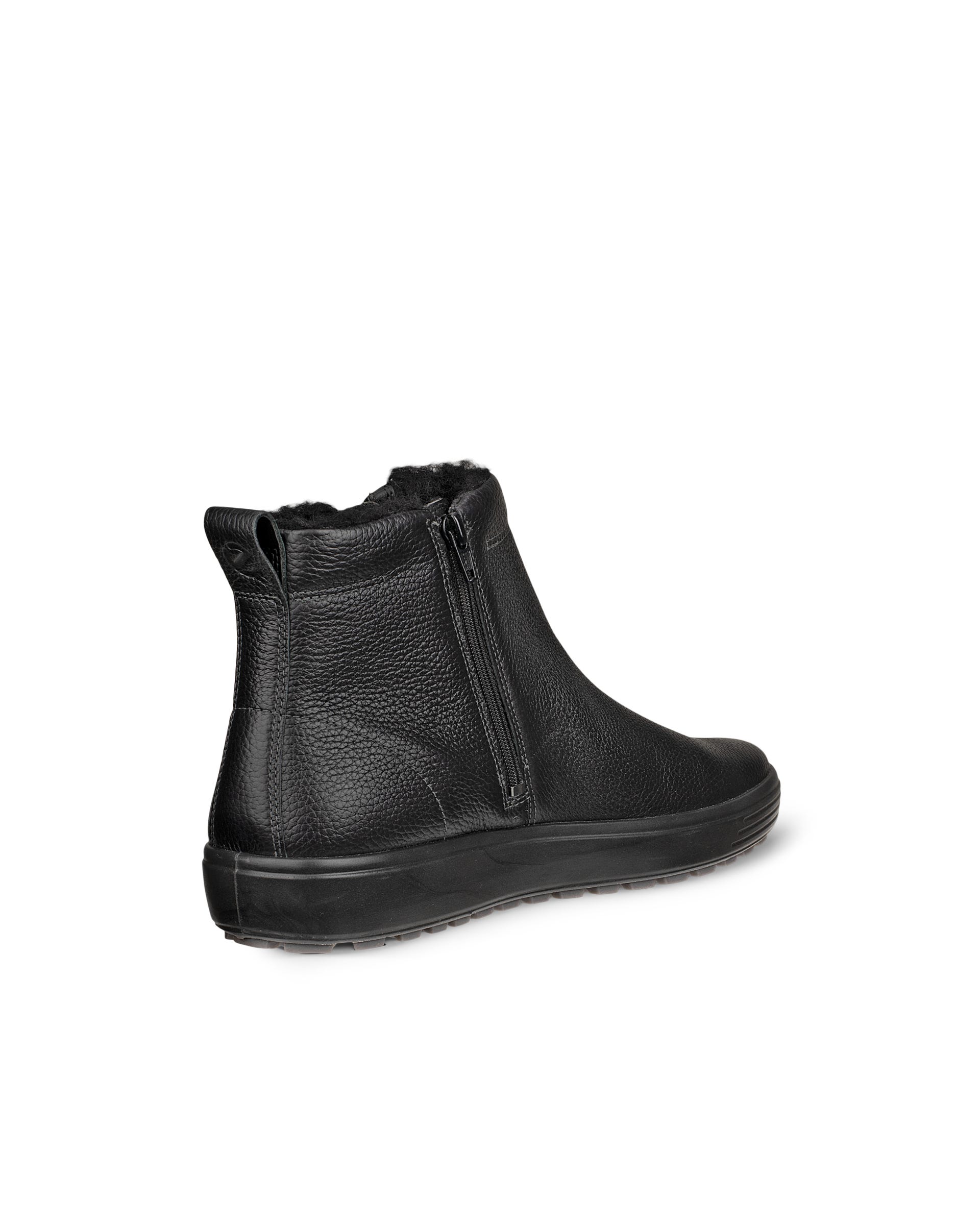 남성 ECCO Soft 7 TRED 가죽 미드컷 부츠 - 블랙 - Back