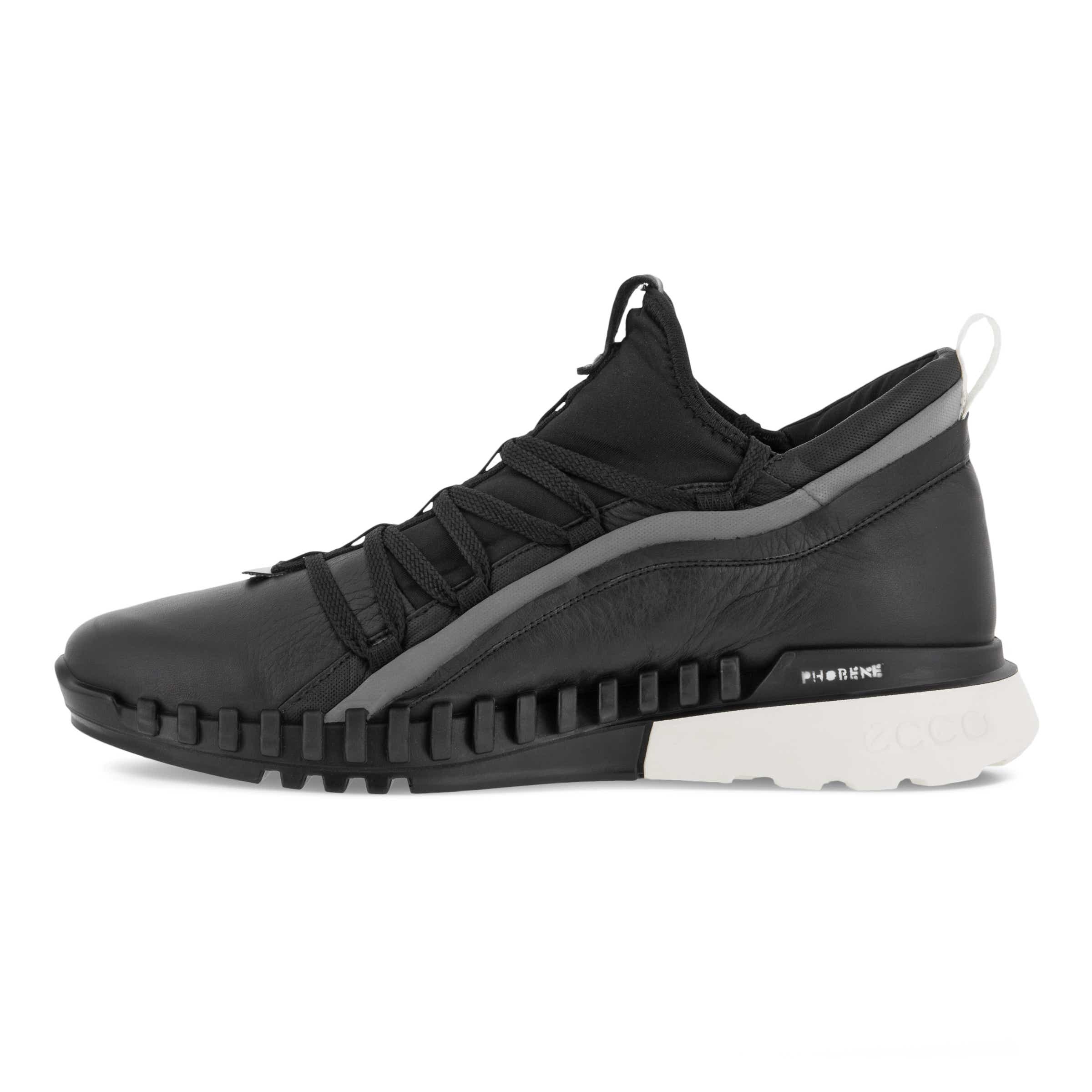 Men's ECCO® Zipflex Leather Sneaker - Black - Inside