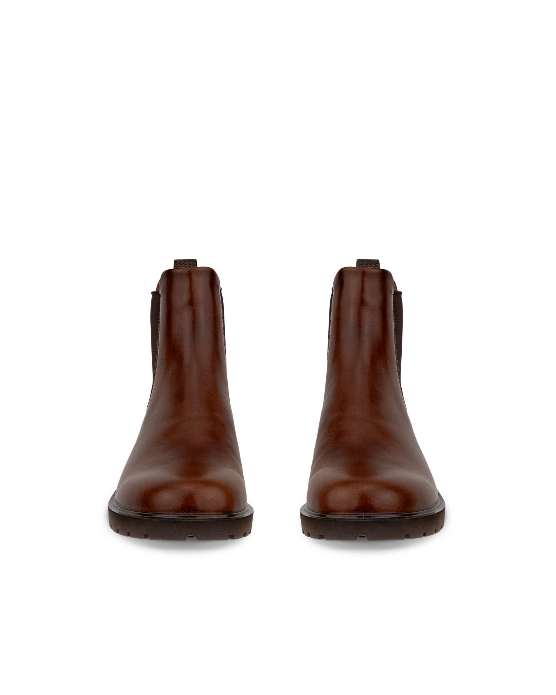 Damskie skórzane sztyblety Chelsea ECCO® METROPOLE VIENNA - Brązowy - Front pair