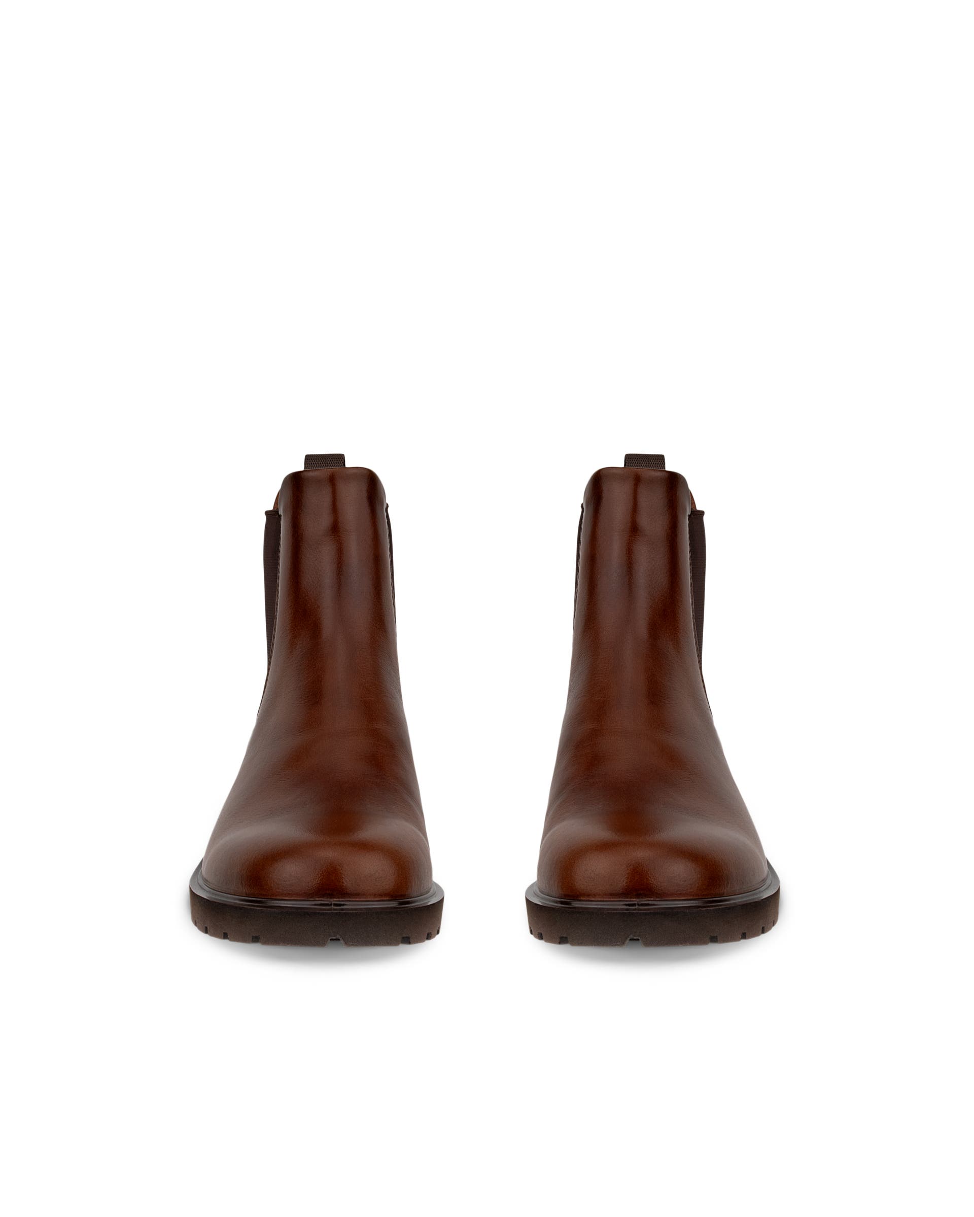 Damskie skórzane sztyblety Chelsea ECCO® METROPOLE VIENNA - Brązowy - Front pair