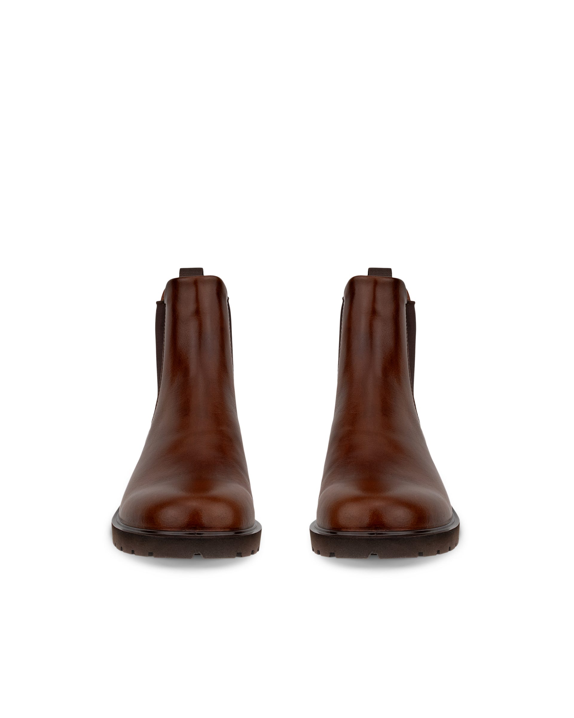 Damskie skórzane sztyblety Chelsea ECCO® METROPOLE VIENNA - Brązowy - Front pair