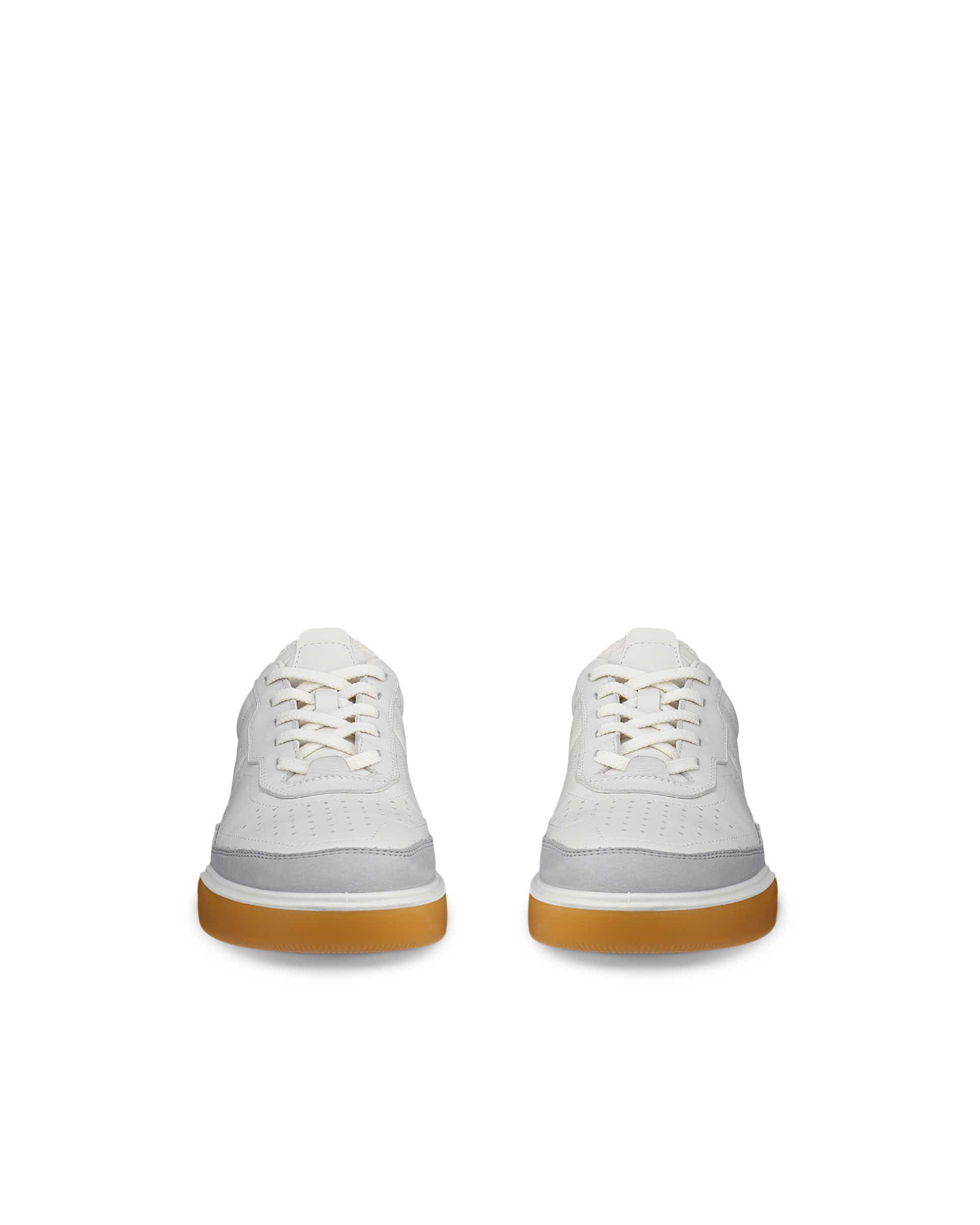 ECCO® STREET COURT baskets en cuir pour femme - Blanc - Front pair