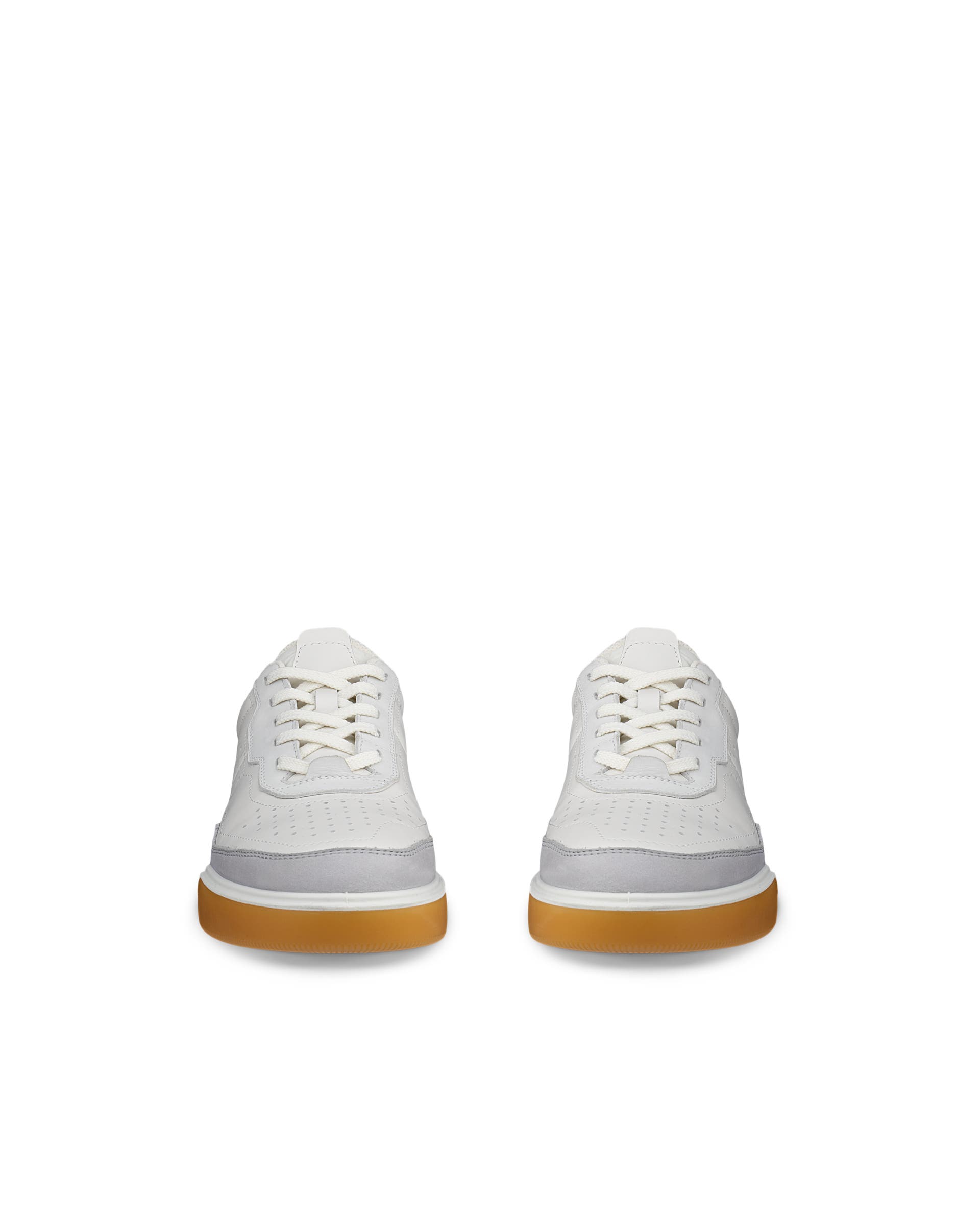 ECCO® STREET COURT baskets en cuir pour femme - Blanc - Front pair