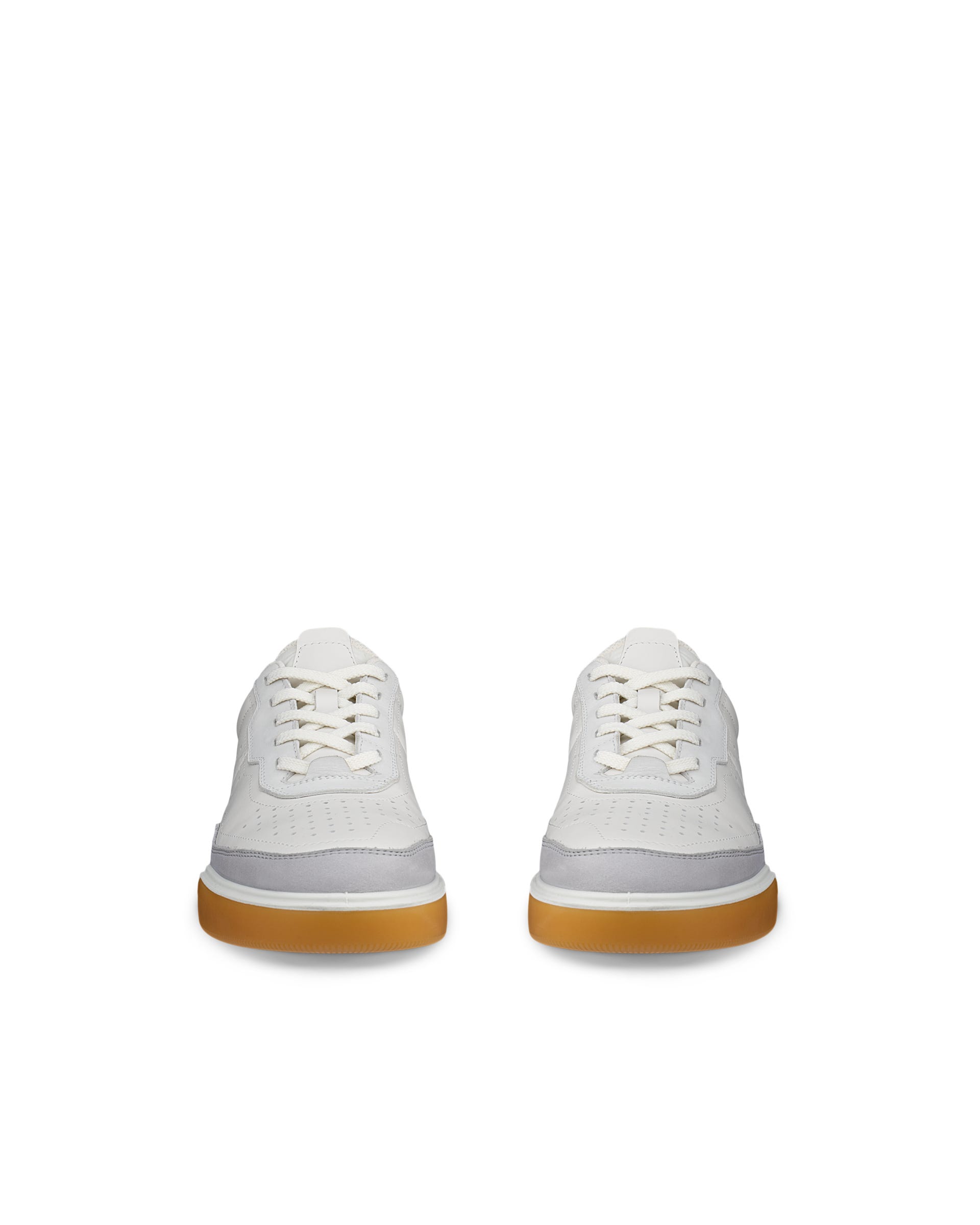 ECCO® STREET COURT baskets en cuir pour femme - Blanc - Front pair