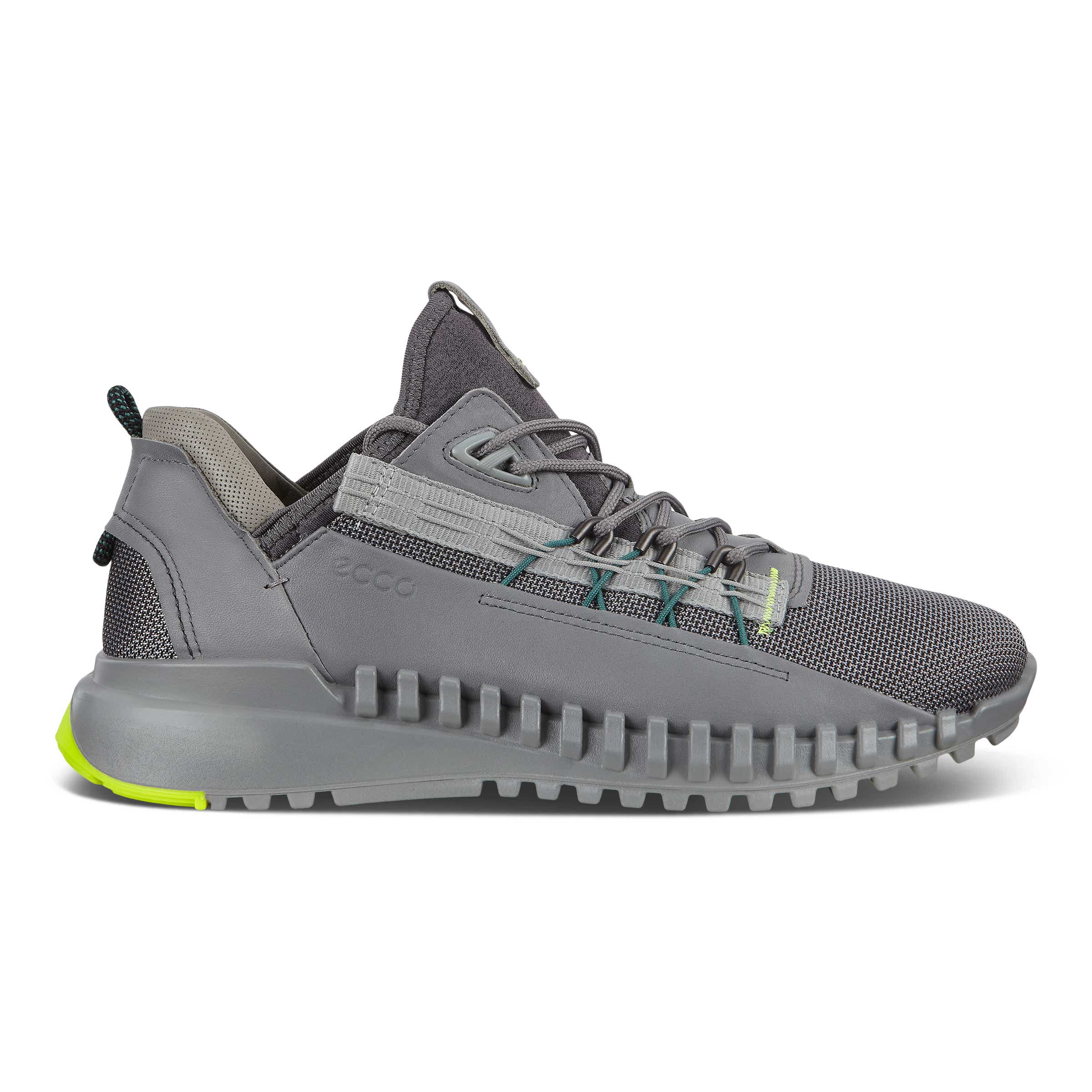Men's ECCO® Zipflex Textile Sneaker - Grey - Outside