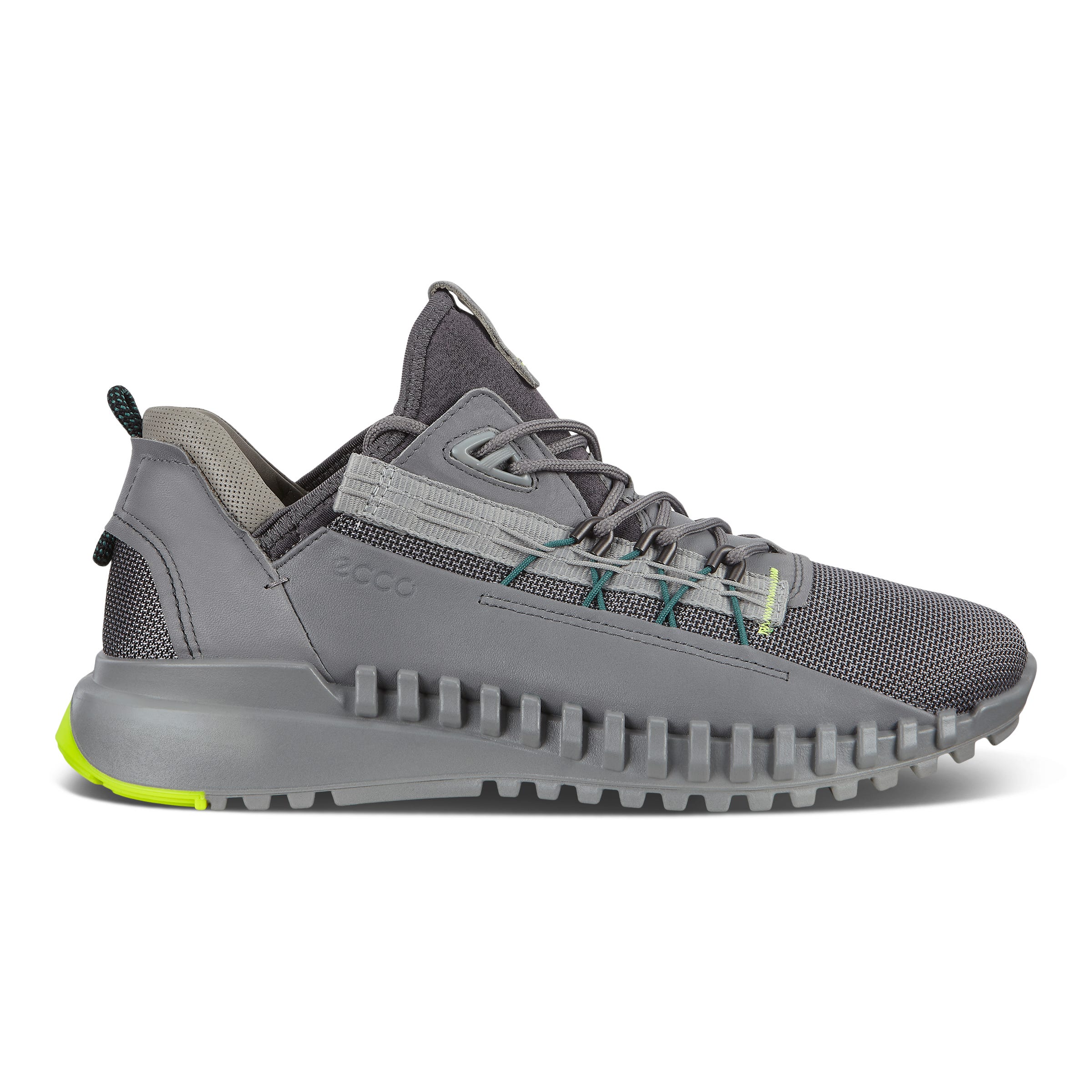 Men's ECCO® Zipflex Textile Sneaker - Grey - Outside