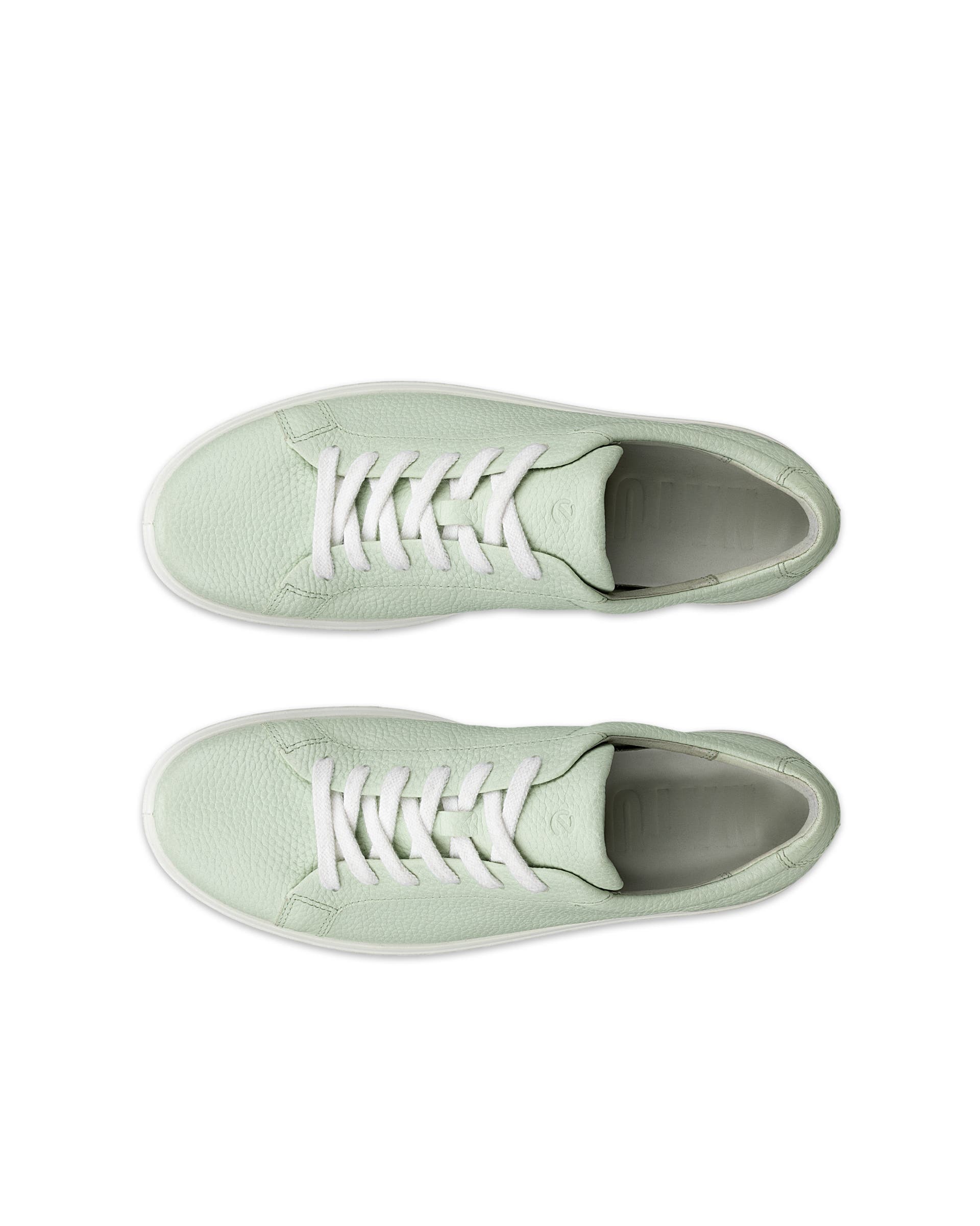Women's ECCO® Soft 60 Leather Sneaker - Green - Top left pair