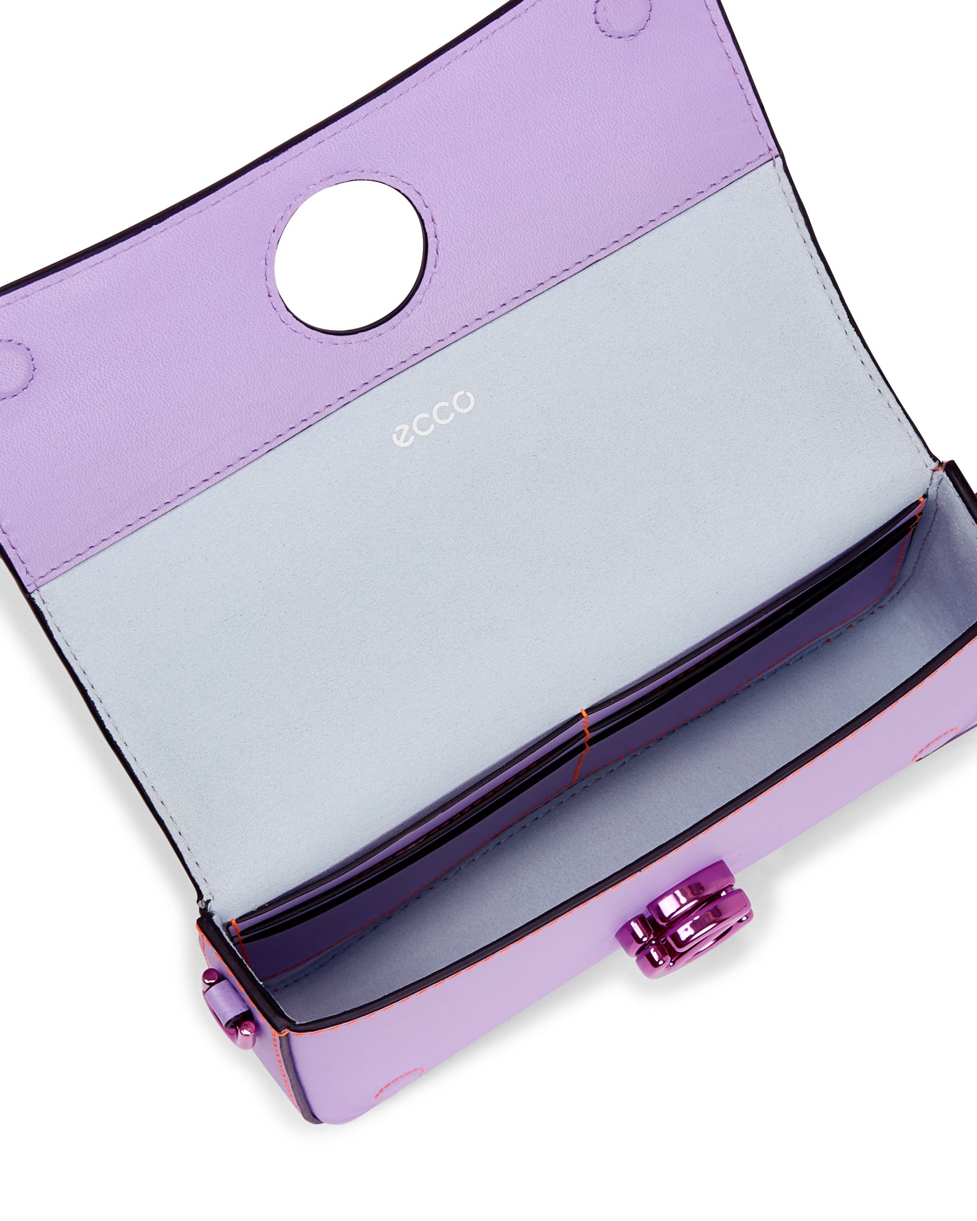 ECCO® Pinch Leather Crossbody Bag - Purple - Inside