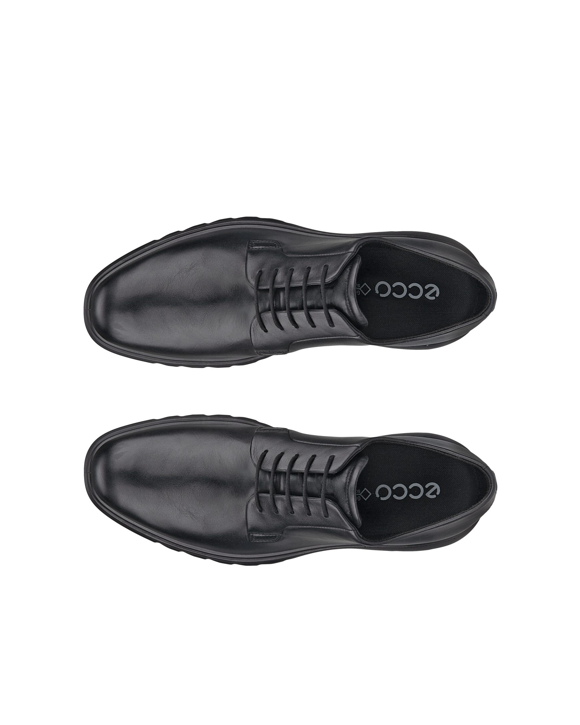 ECCO Hybrid 720 メンズ レザーGore-Texダービーシューズ - ブラック - Top left pair