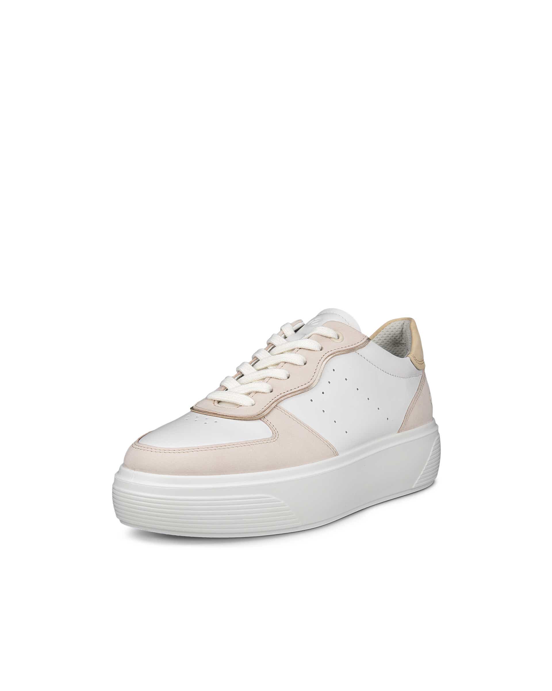 ECCO® Street Platform baskets en cuir pour femme - Blanc - Main
