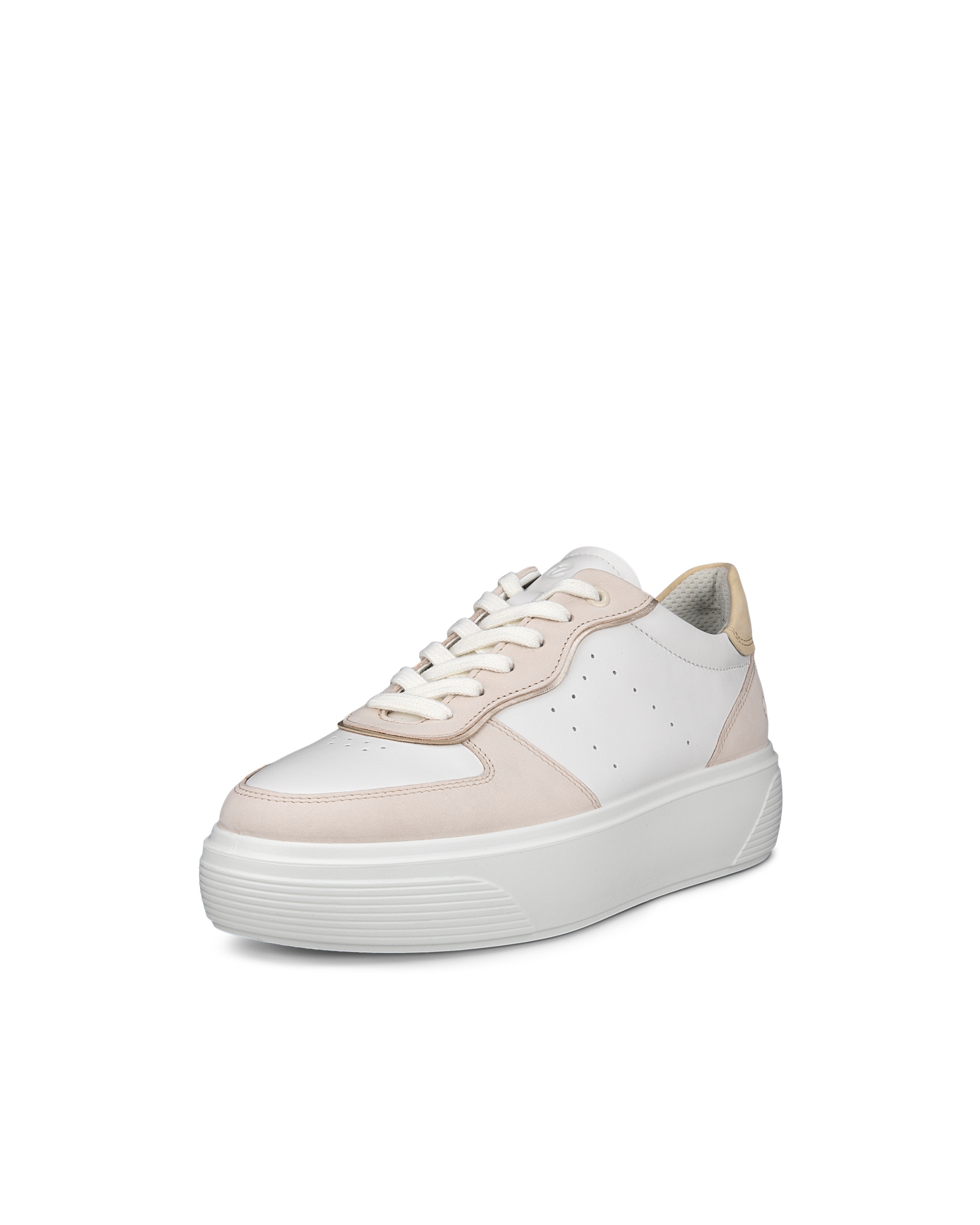 ECCO® Street Platform baskets en cuir pour femme - Blanc - Main