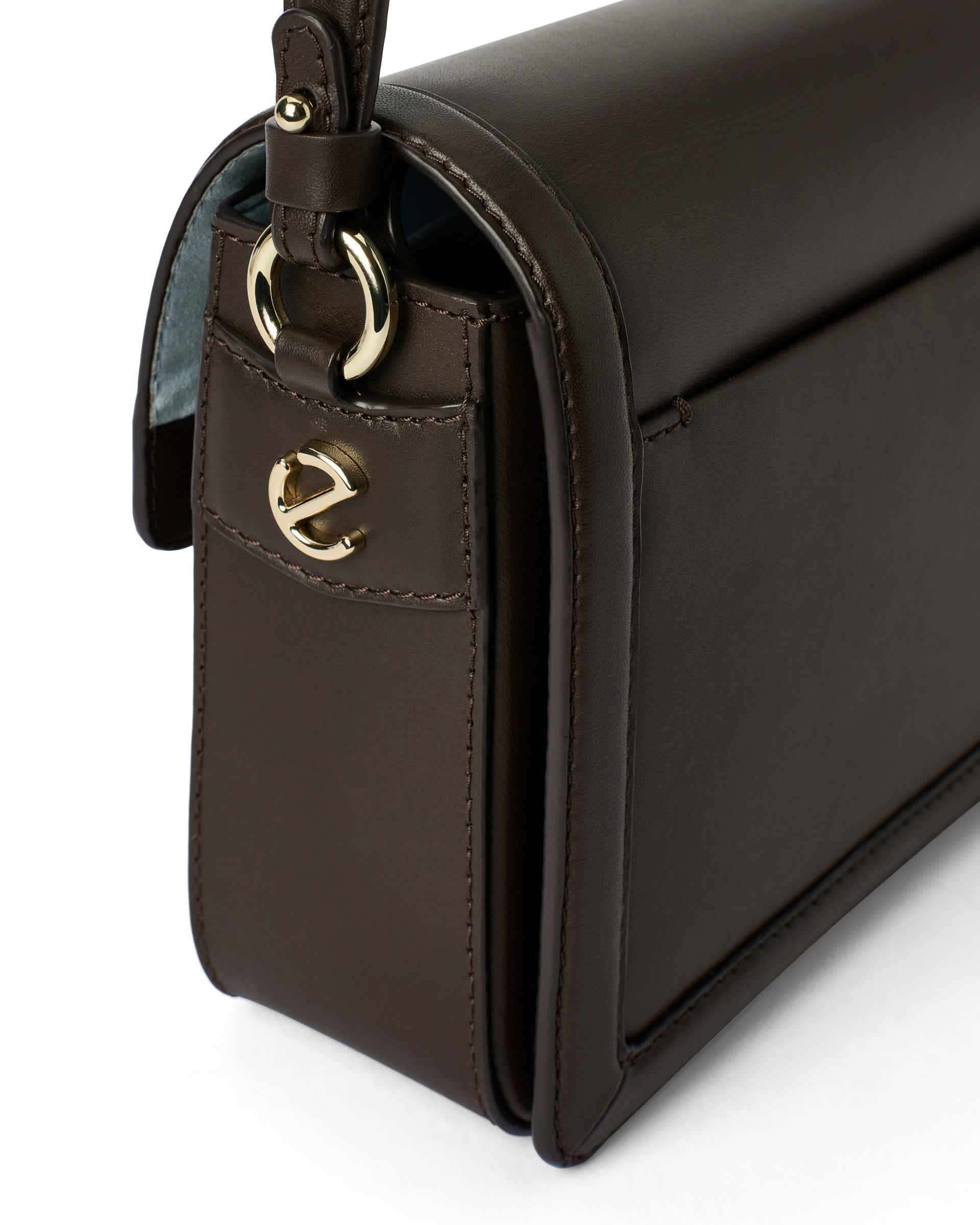 Women's ECCO® PINCH BAG Leather Pinch Crossbody Bag - Brown - Detail-2