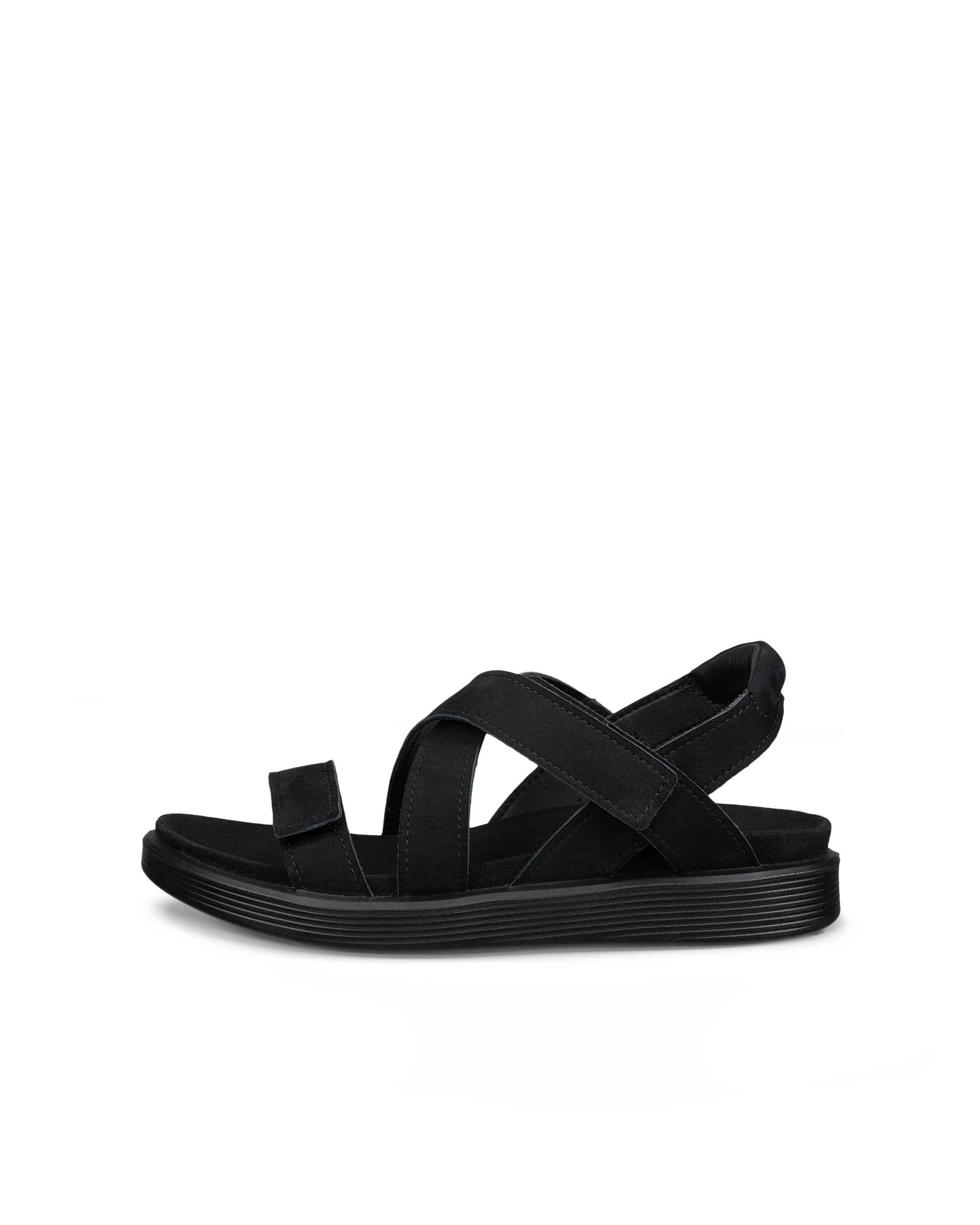 ECCO® SOFT SANDAL sandaler i nubuck med to remme til damer - Sort - Outside