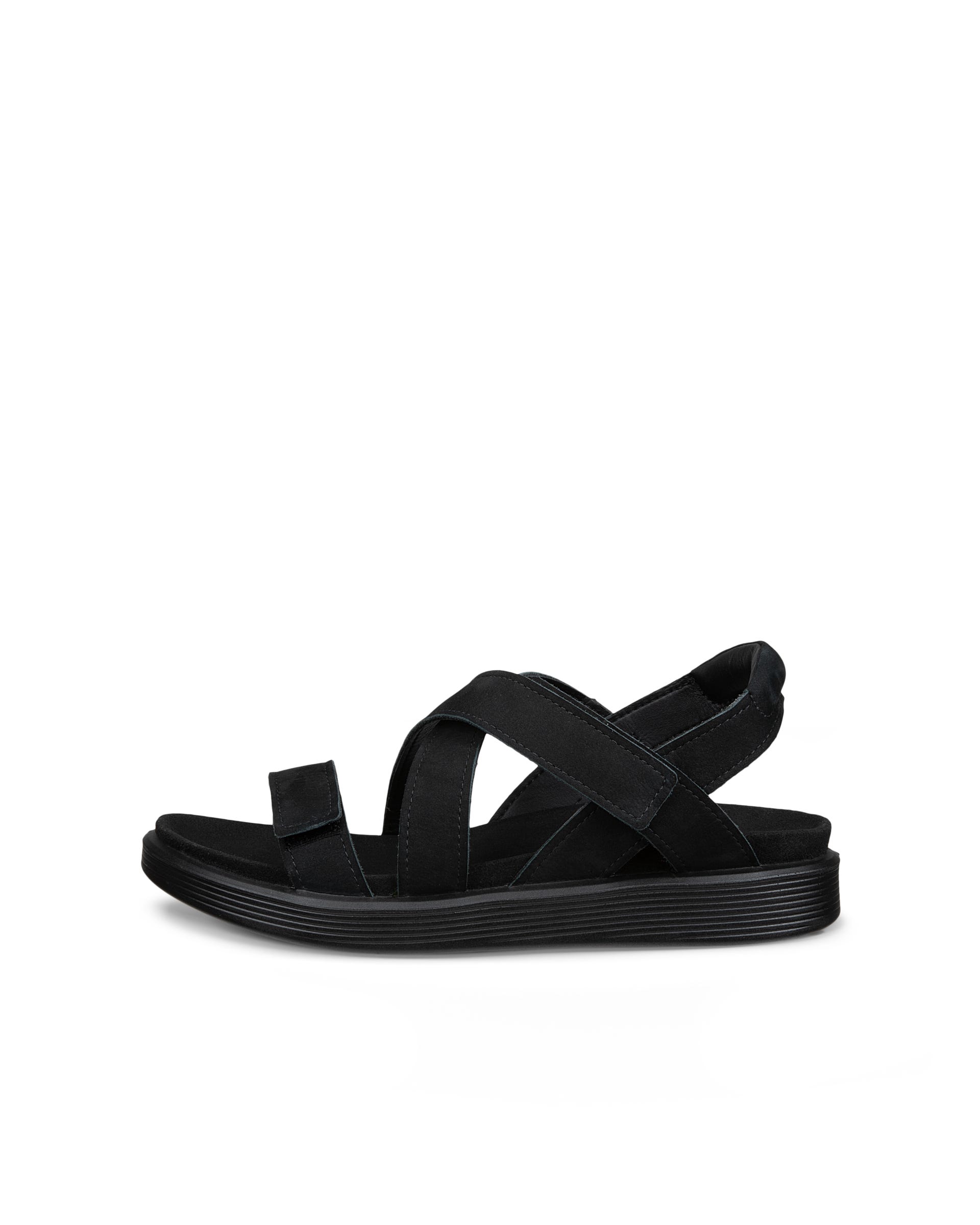 ECCO® SOFT SANDAL sandaler i nubuck med to remme til damer - Sort - Outside