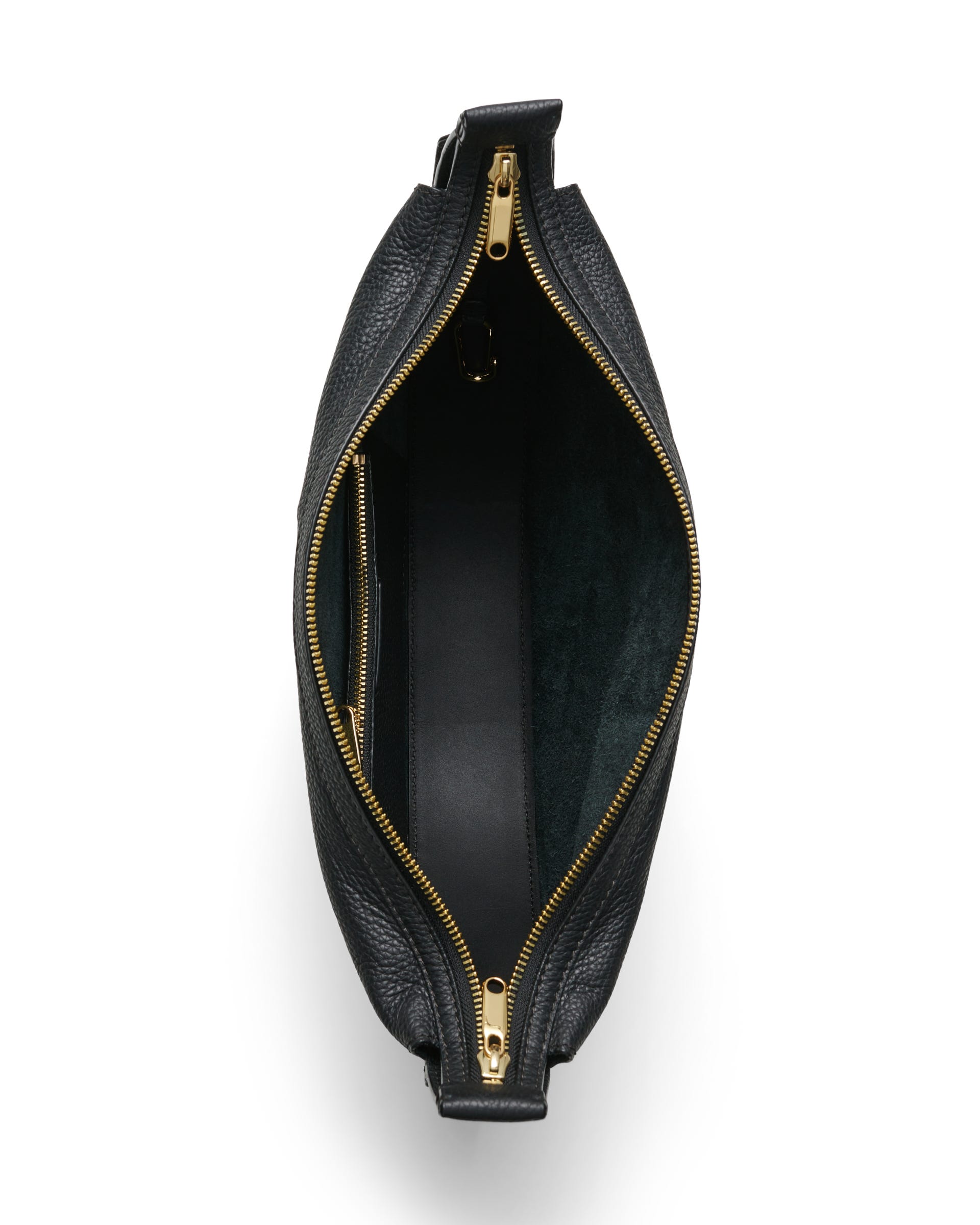 Moyen sac à bandoulière en cuir grainé ECCO® Fortune Soft - Noir - Birdeye