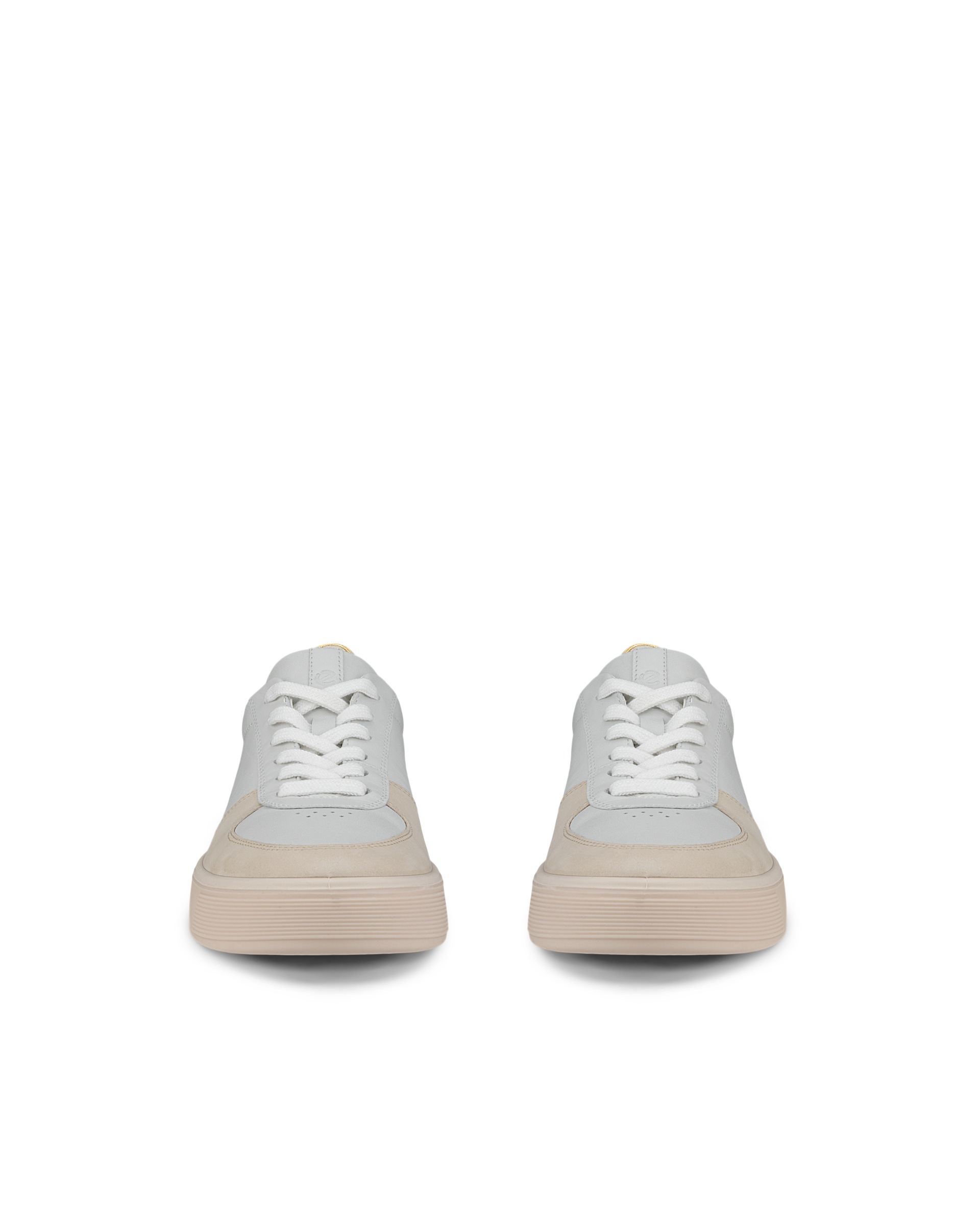 Women's ECCO® Street Tray Leather Sneaker - Beige - Front pair
