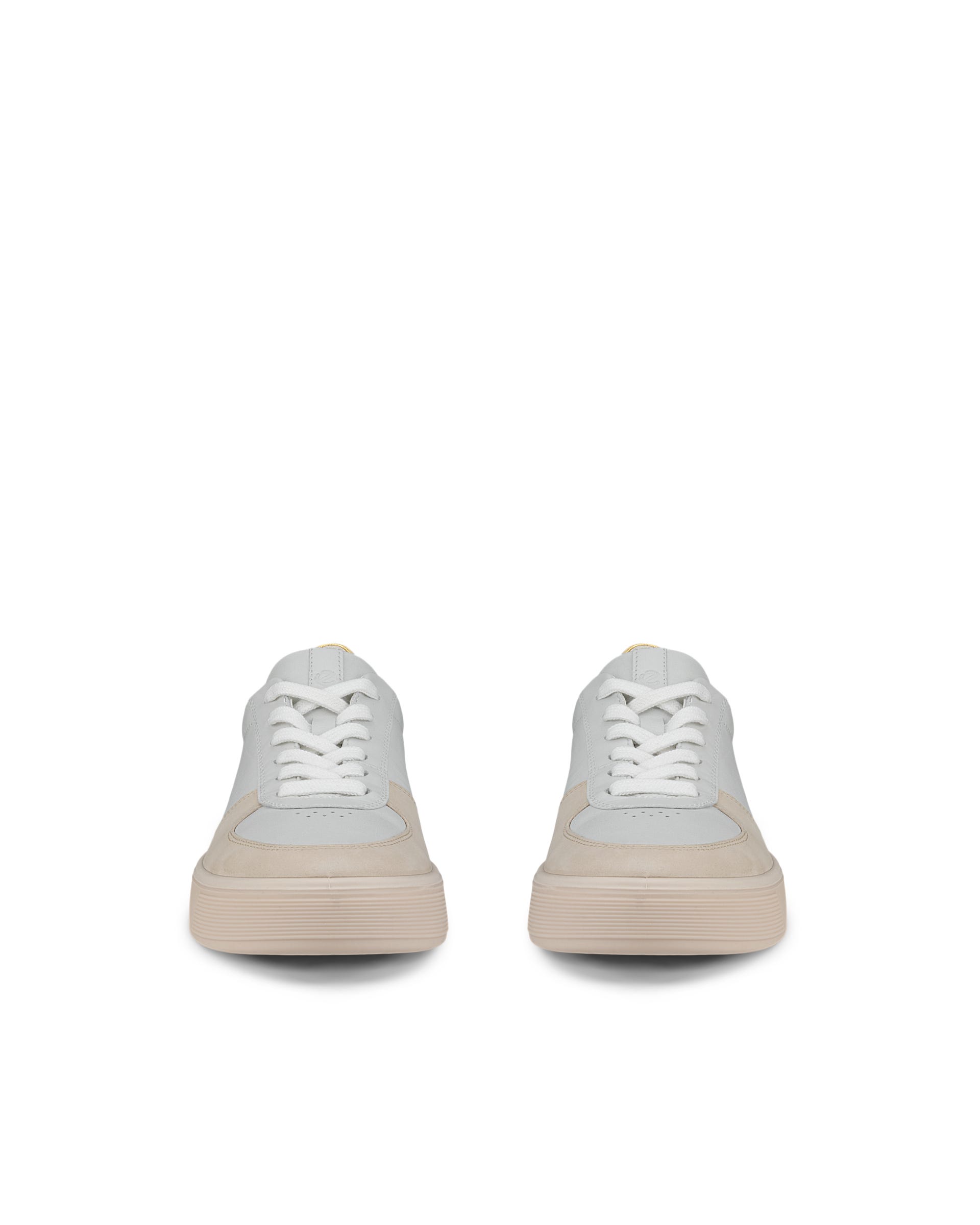 Women's ECCO® Street Tray Leather Sneaker - Beige - Front pair