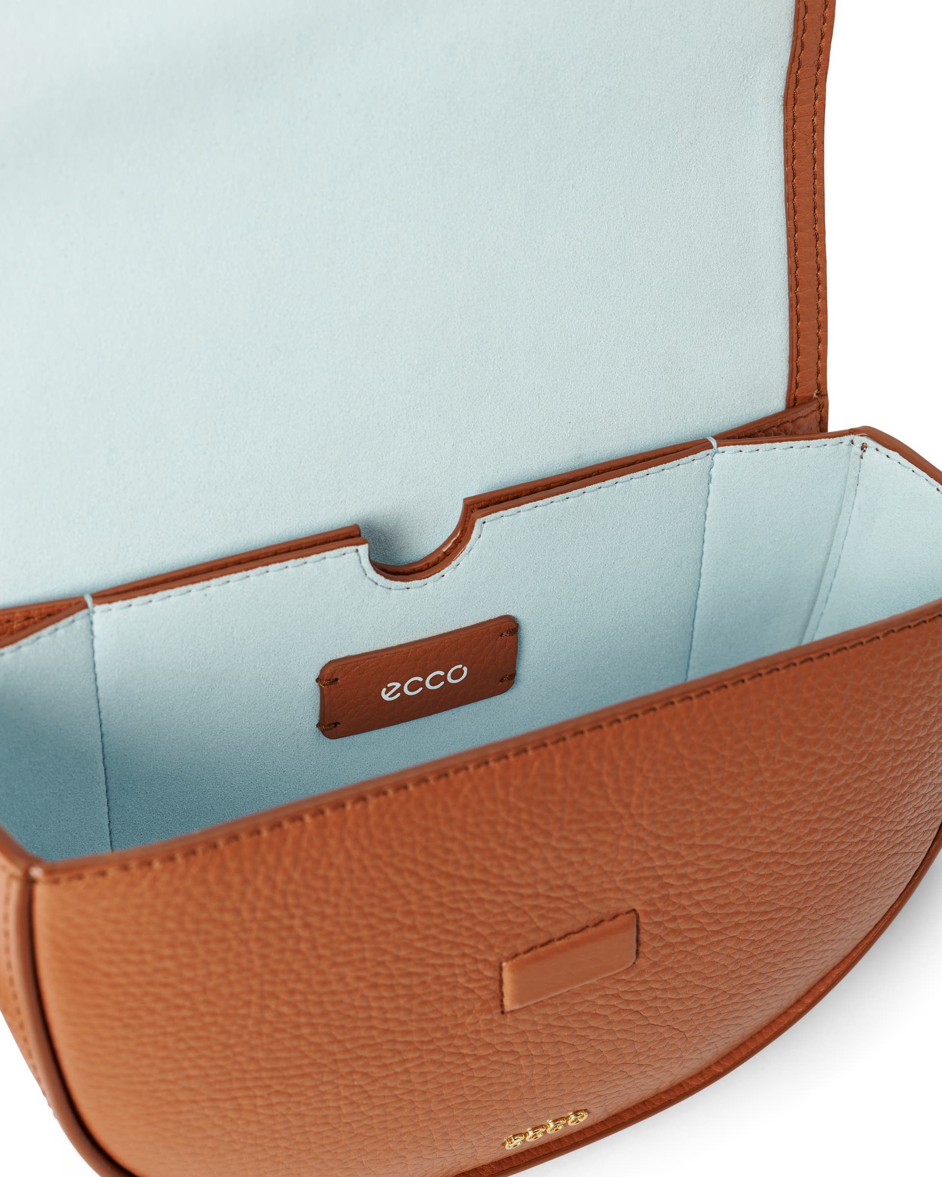 Skórzana torebka przez ramię ECCO® Saddle Bag - Brązowy - Inside