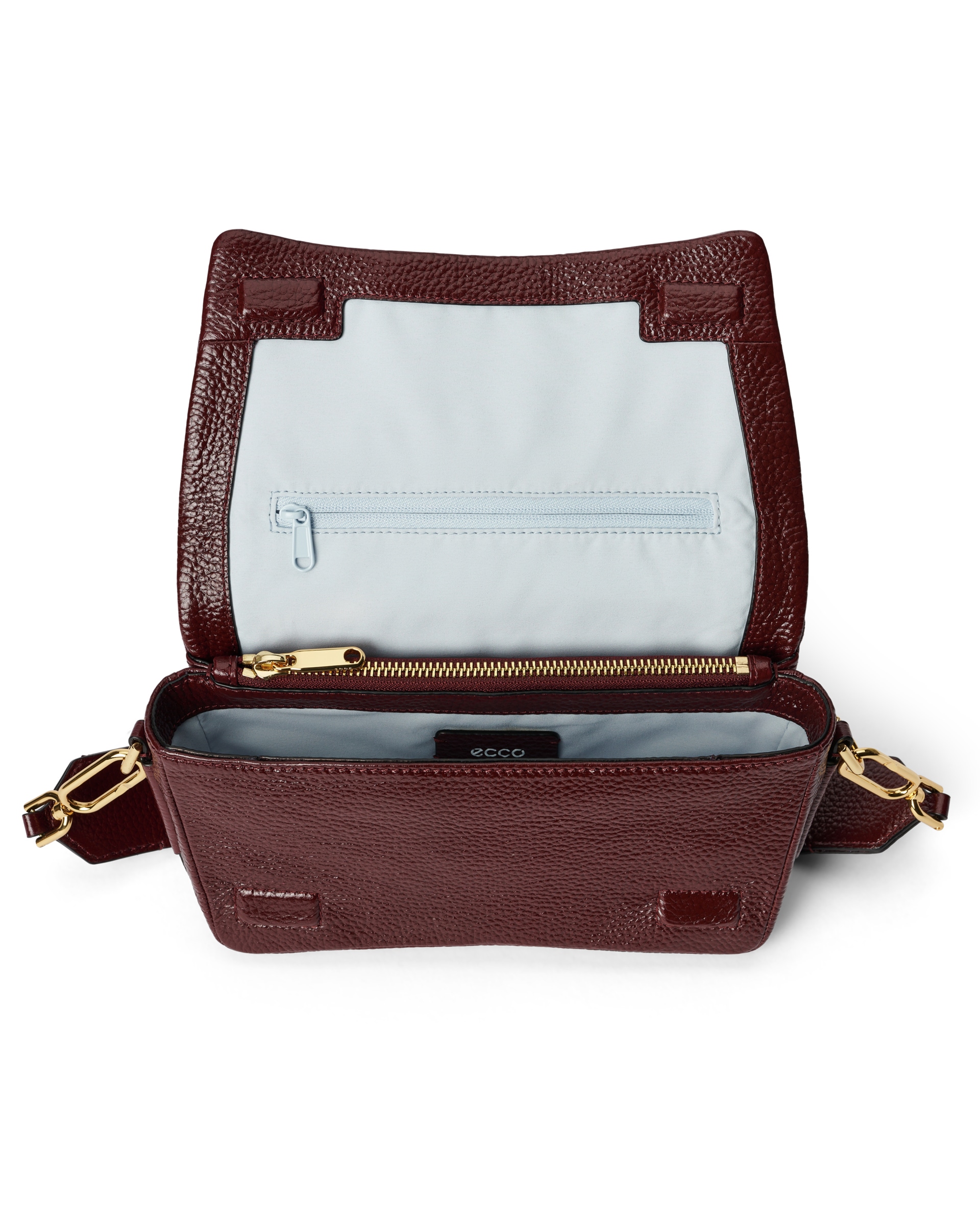 ECCO® Pinch Leather Crossbody Bag - Red - Inside