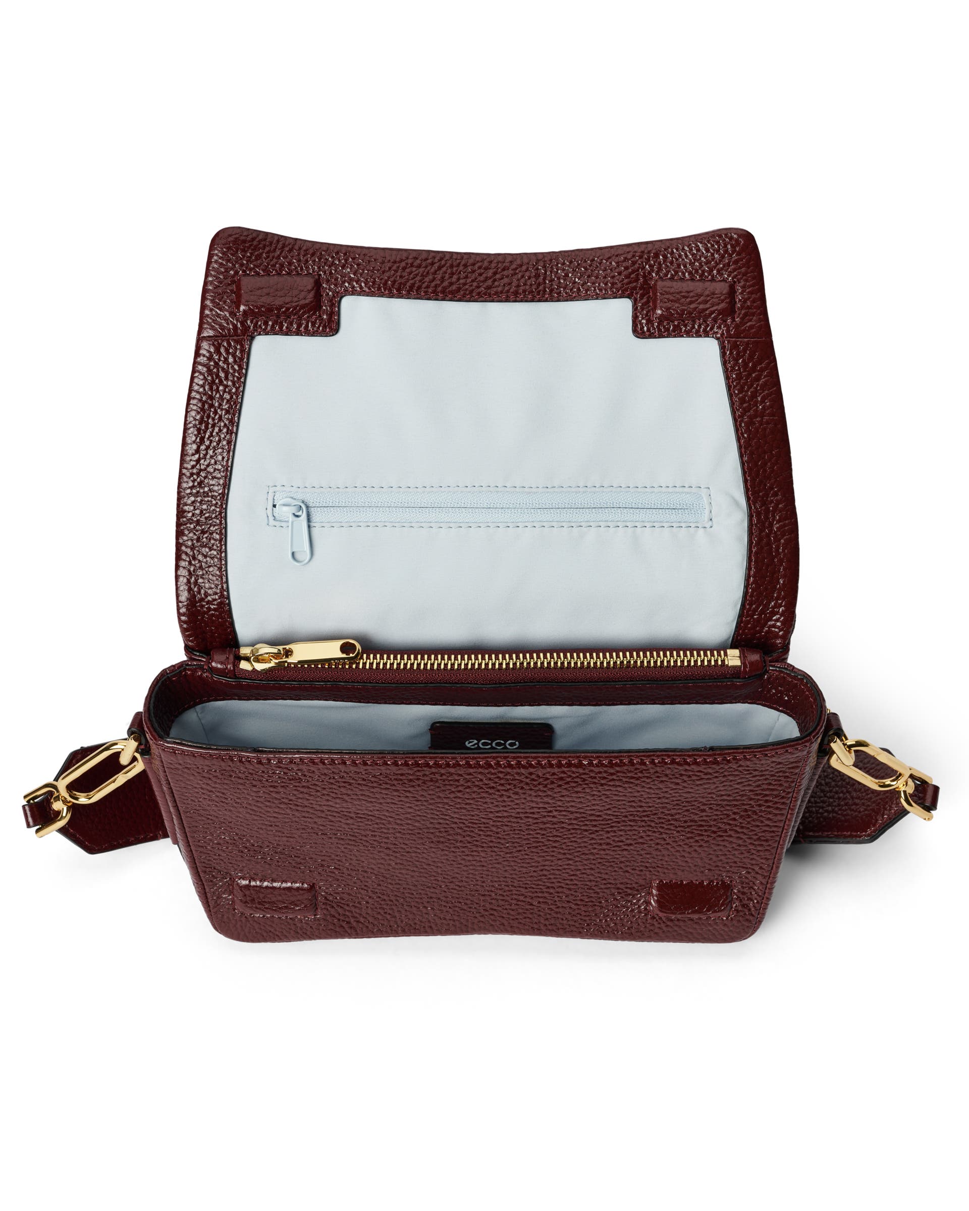 ECCO Pinch Soft Shine Pebbled レザークロスボディバッグ - レッド - Inside