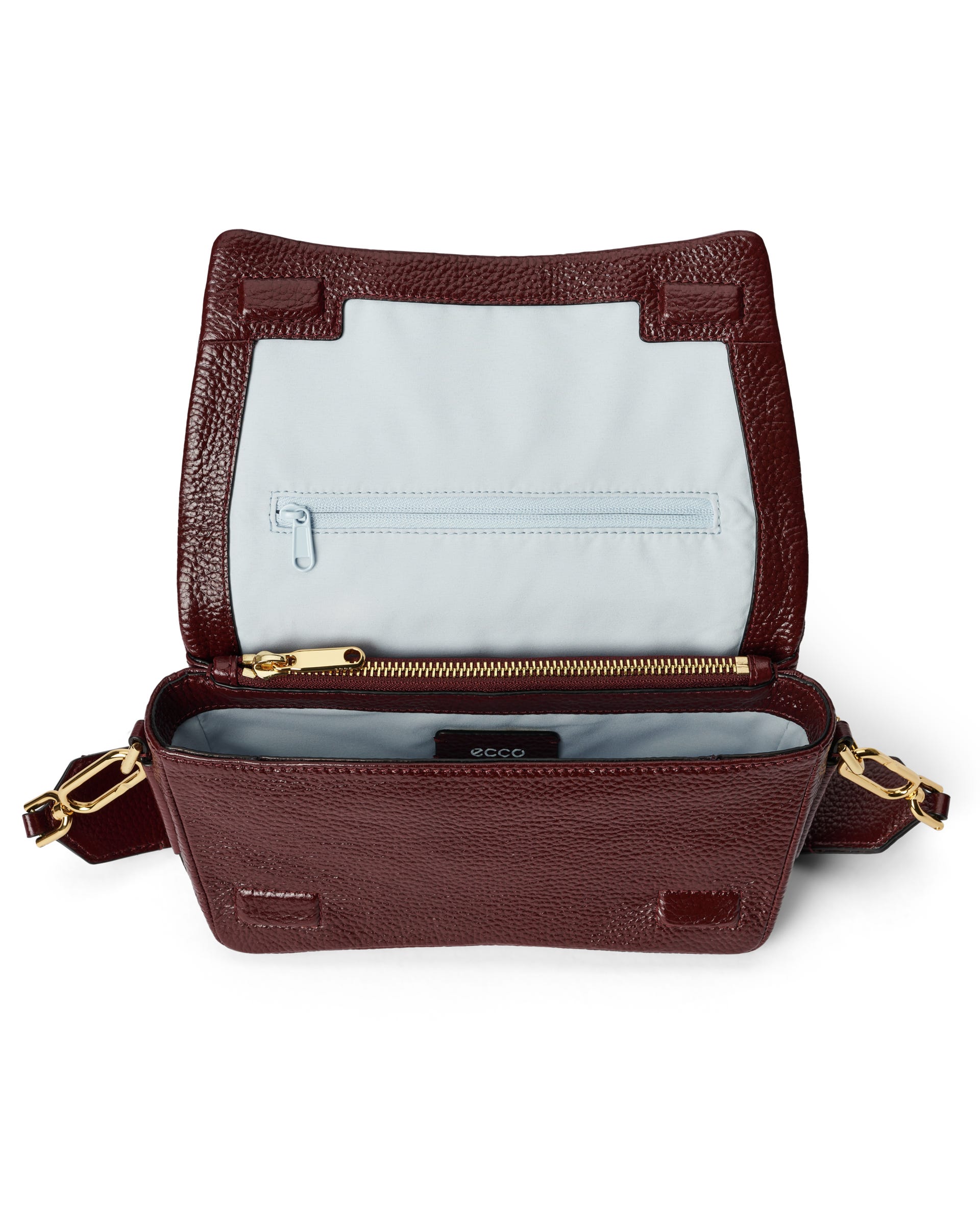 ECCO Pinch Soft Shine Pebbled レザークロスボディバッグ - レッド - Inside