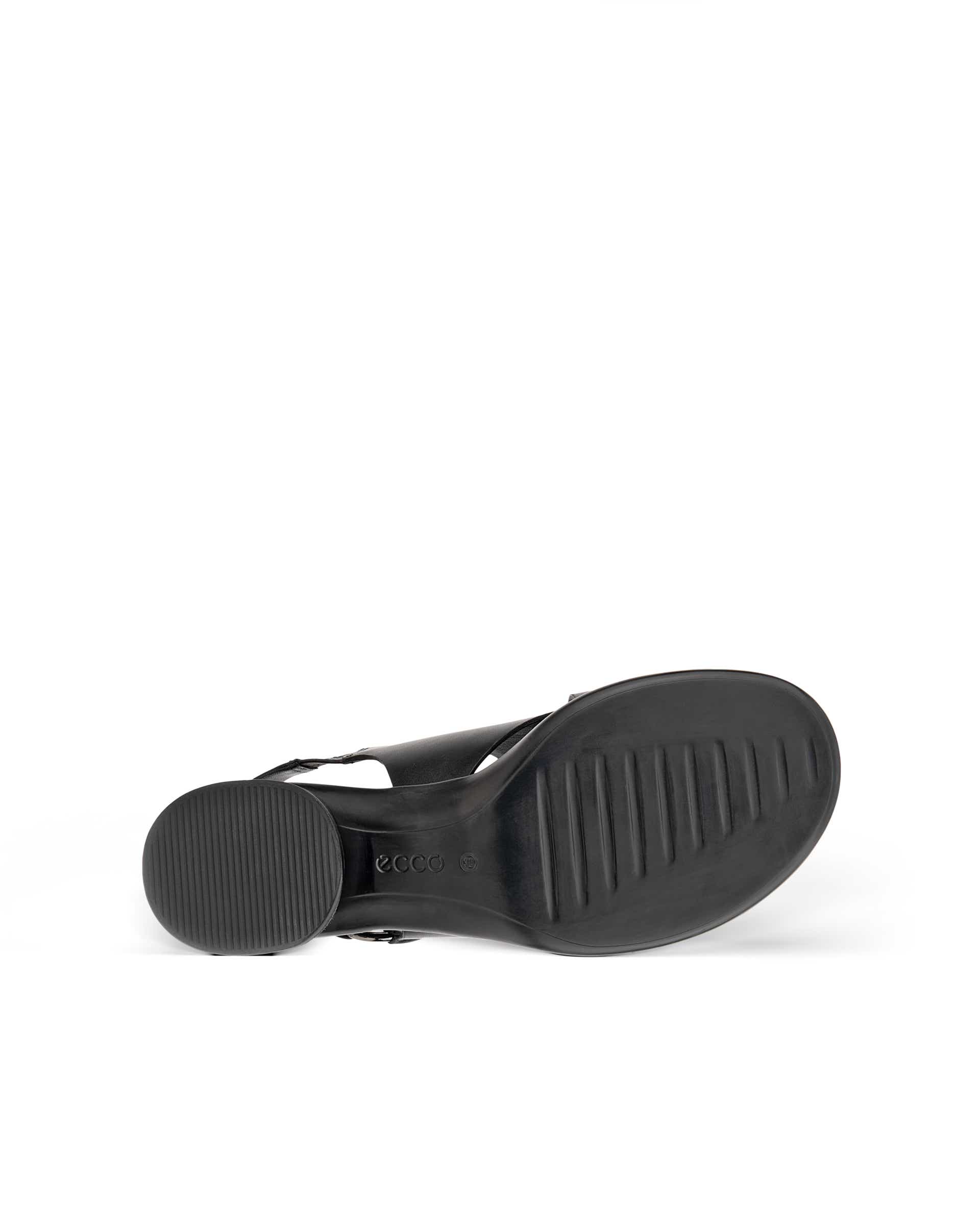 Women's ECCO® Metropole Seoul Leather Heeled Slingback Sandal - Black - Sole