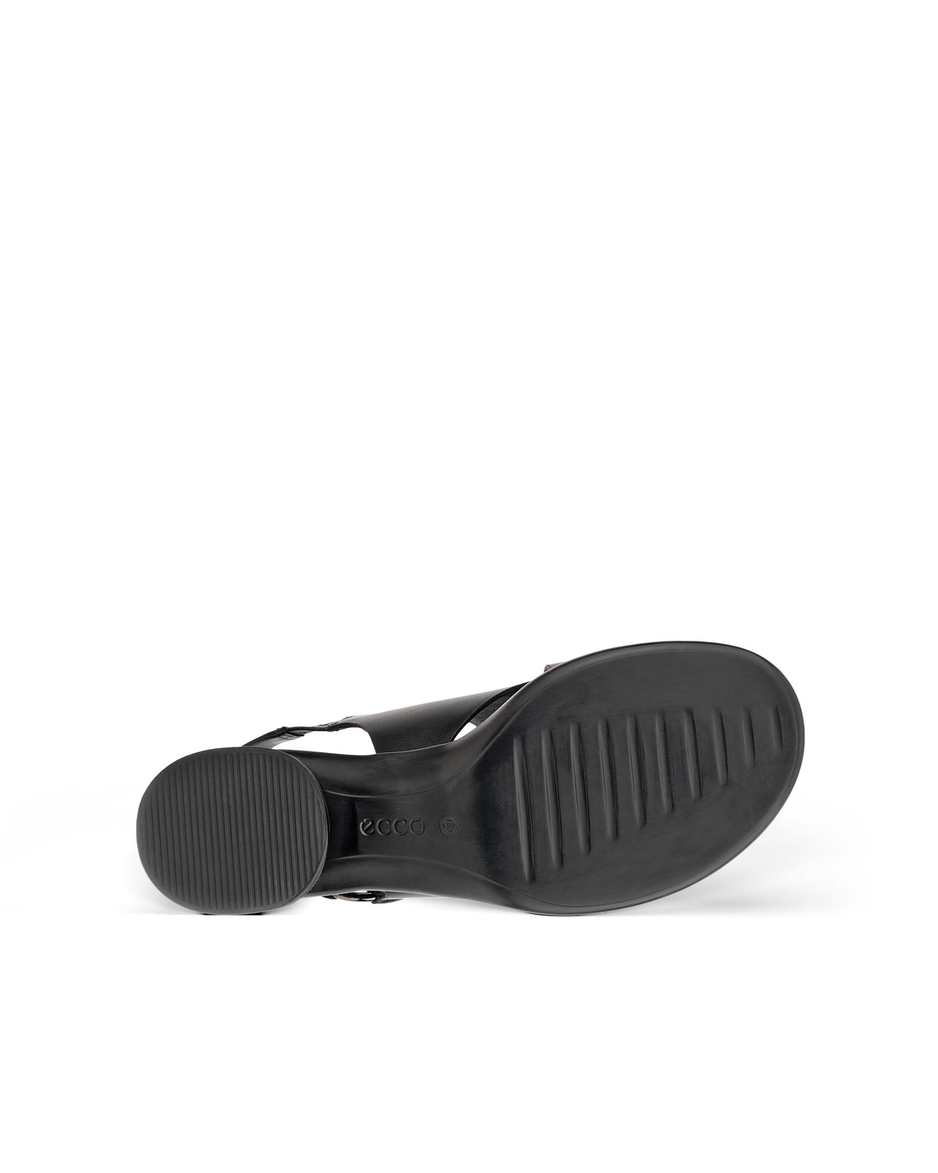 Women's ECCO® Metropole Seoul Leather Heeled Slingback Sandal - Black - Sole