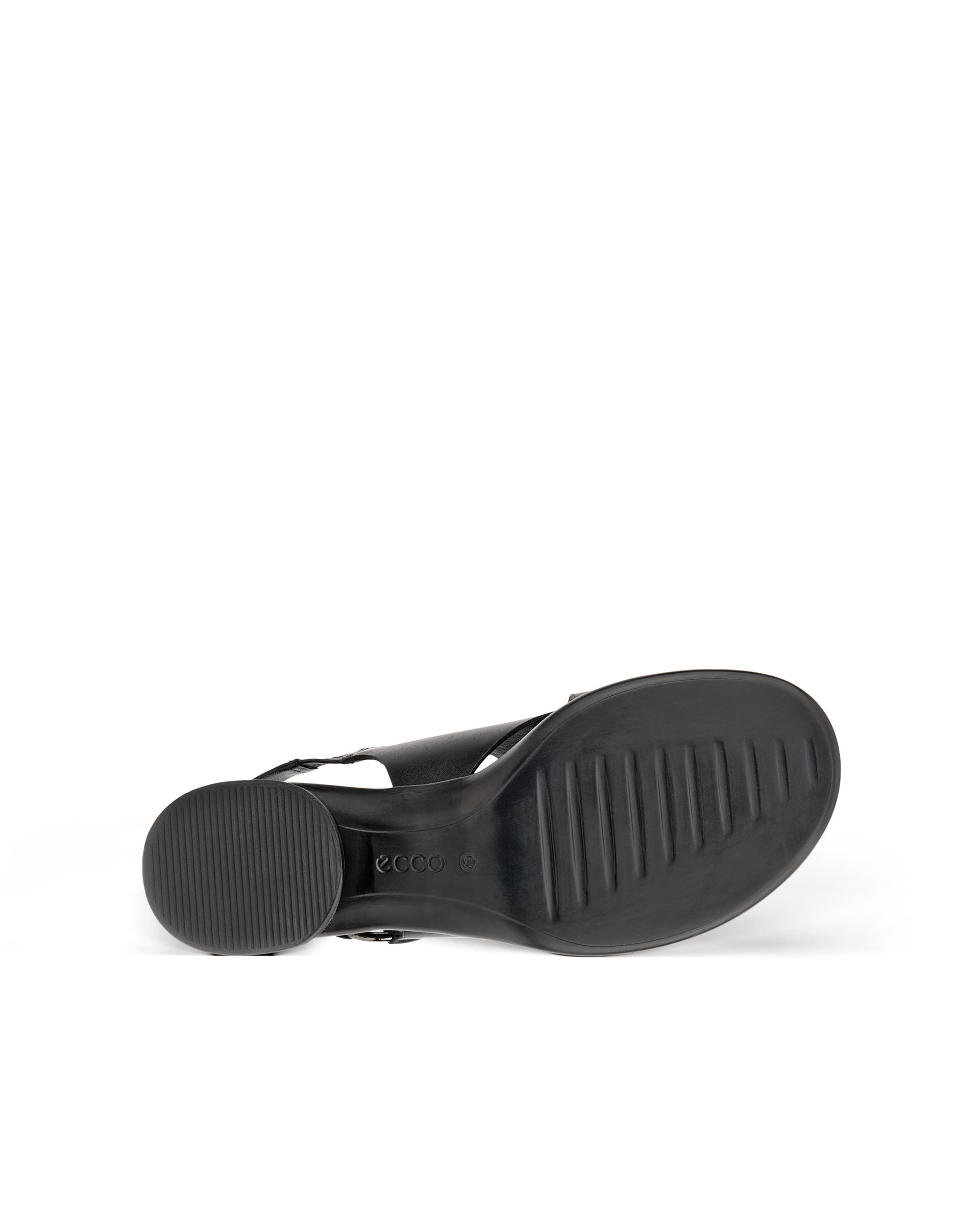 Women's ECCO® Metropole Seoul Leather Heeled Slingback Sandal - Black - Sole