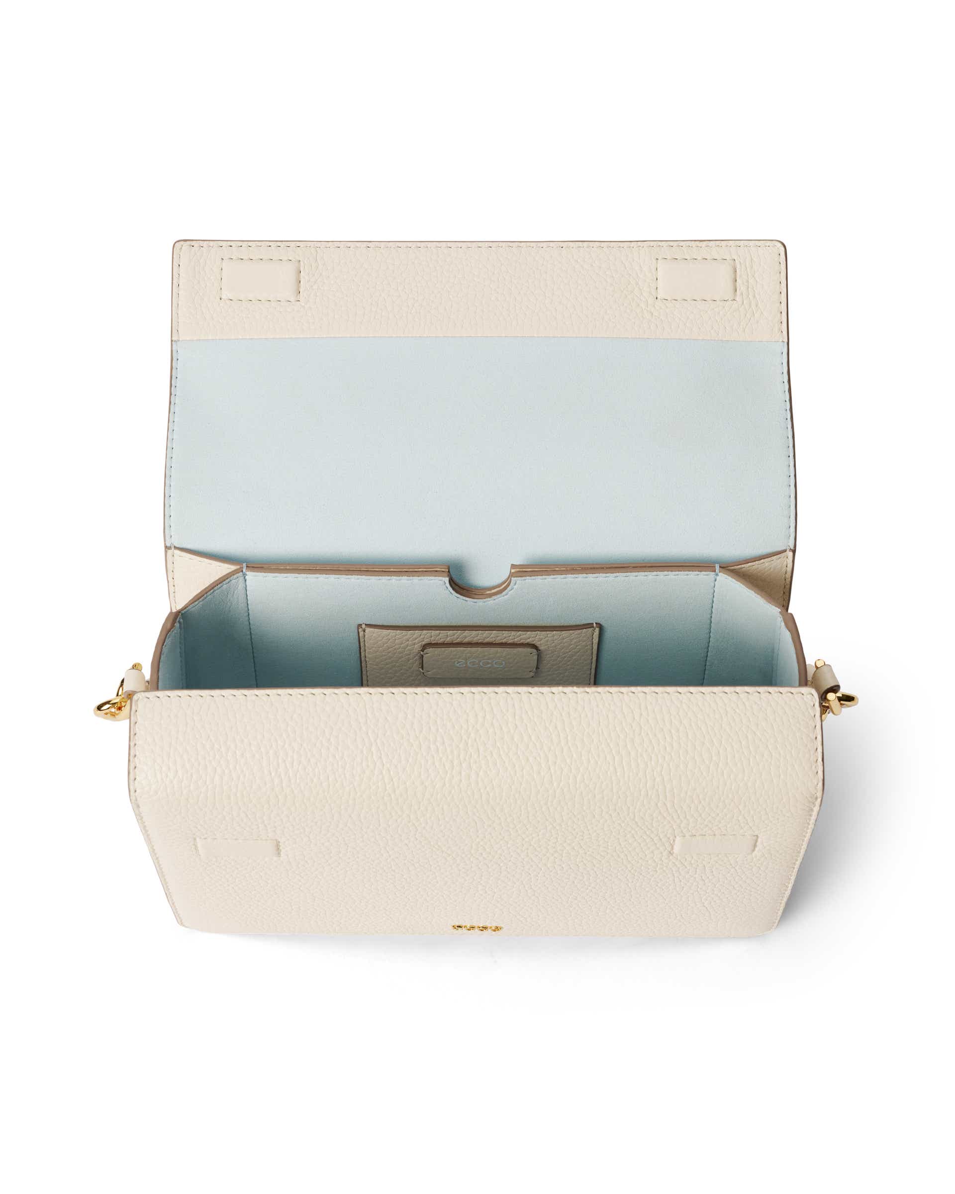 ECCO® Pinch Large Pebbled Leather Pinch Crossbody Bag - Beige - Inside