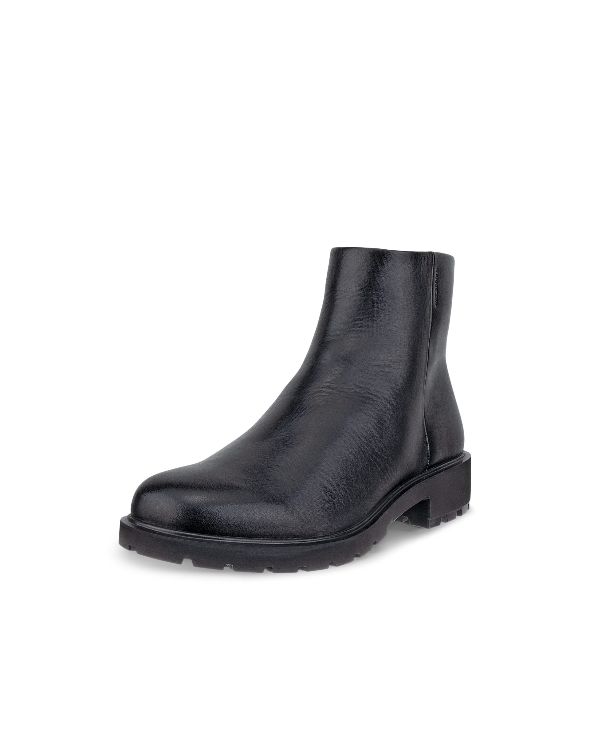 Women's ECCO® METROPOLE VIENNA Leather Mid-Cut Boot - Black - Outside