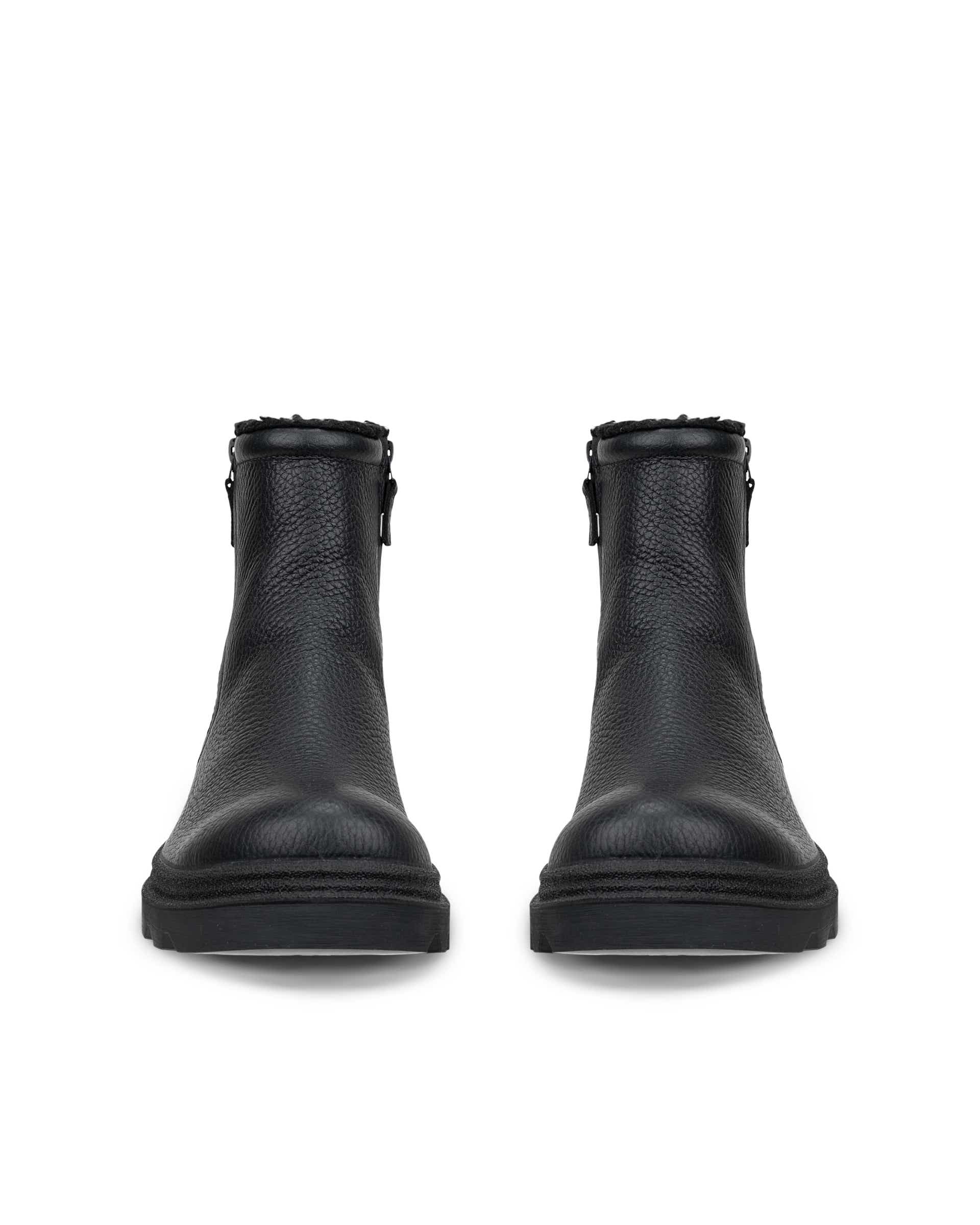 Men's ECCO® Grainer Leather Waterproof Boot - Black - Front pair