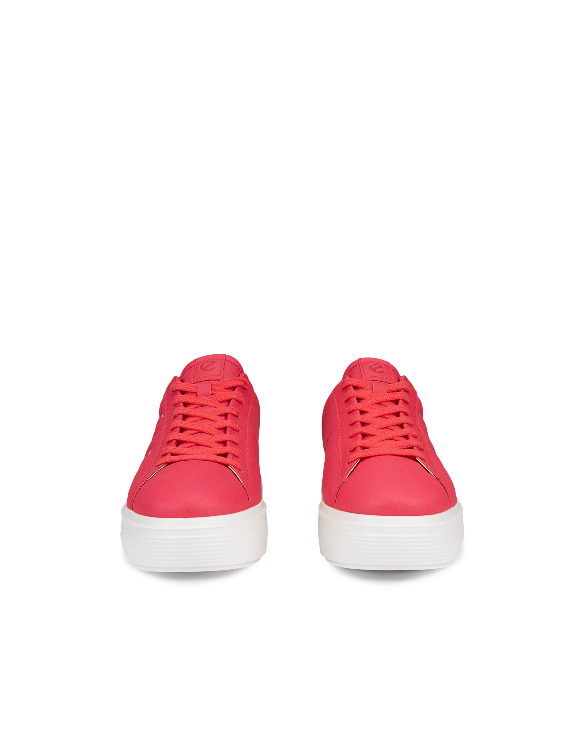 Women's ECCO® Street Platform Leather Sneaker - Pink - Front pair
