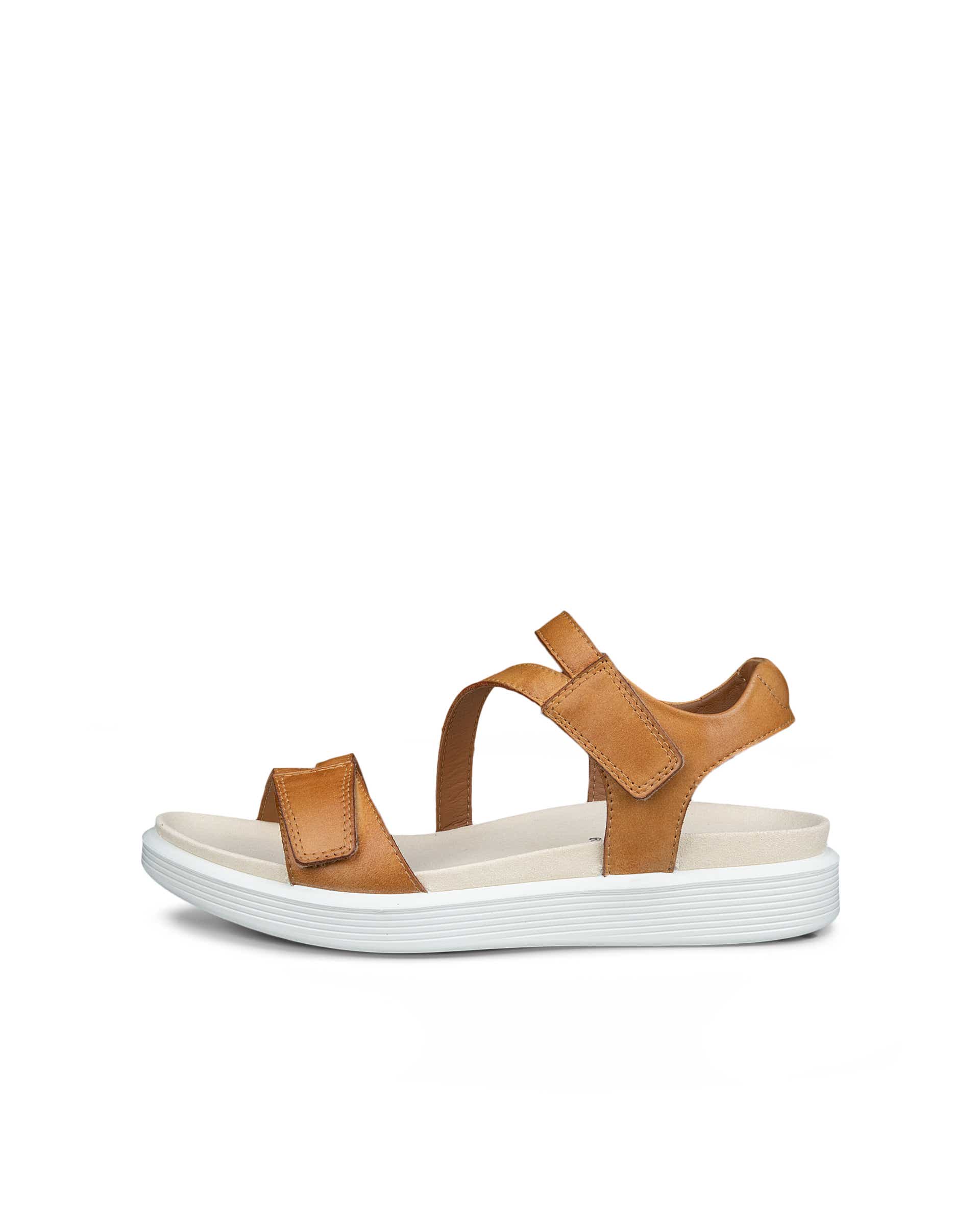 Women's ECCO® Soft Sandal Leather Sandal - Brown - Outside