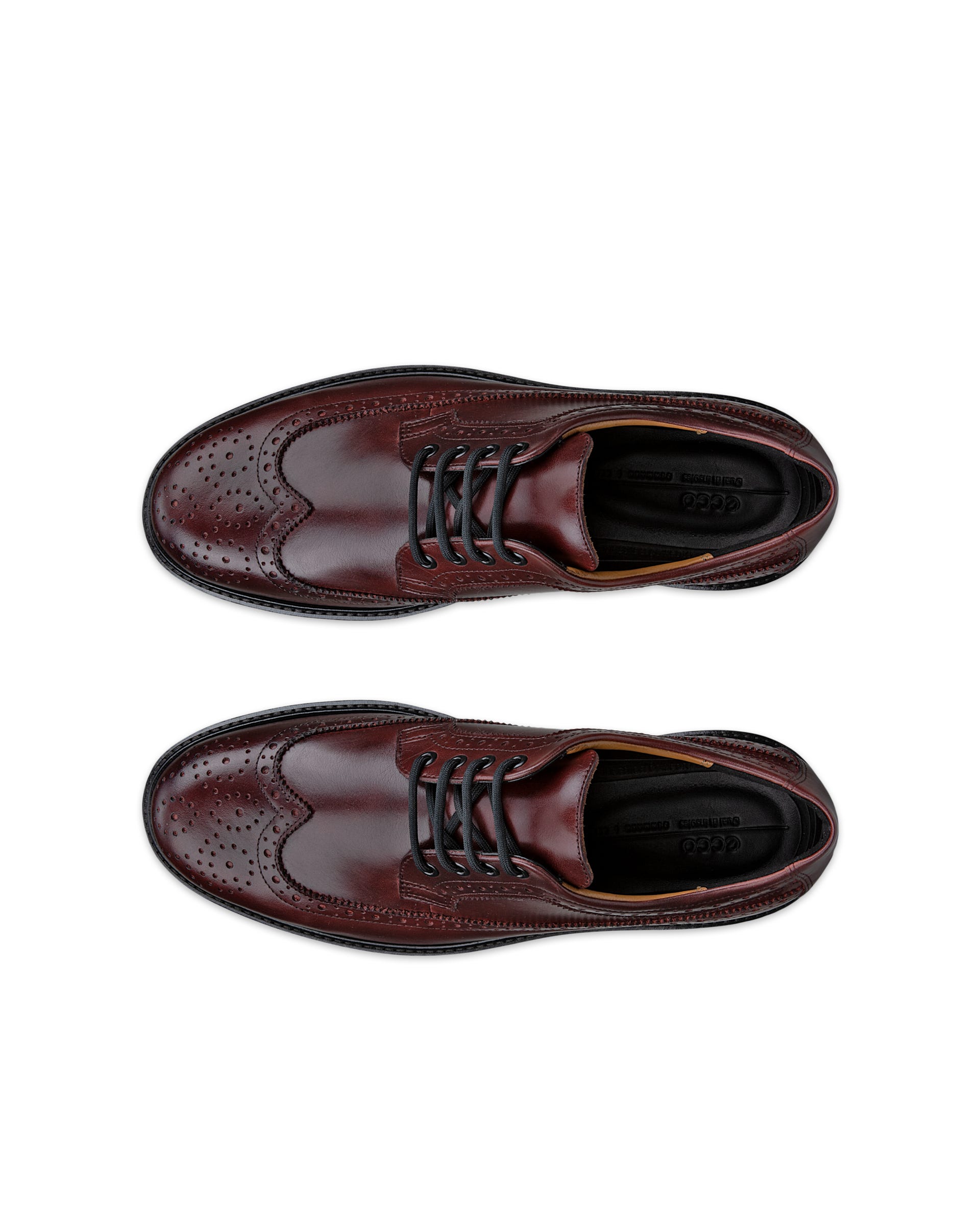 ECCO Metropole Oslo メンズ レザーブローグシューズ - レッド - Top left pair