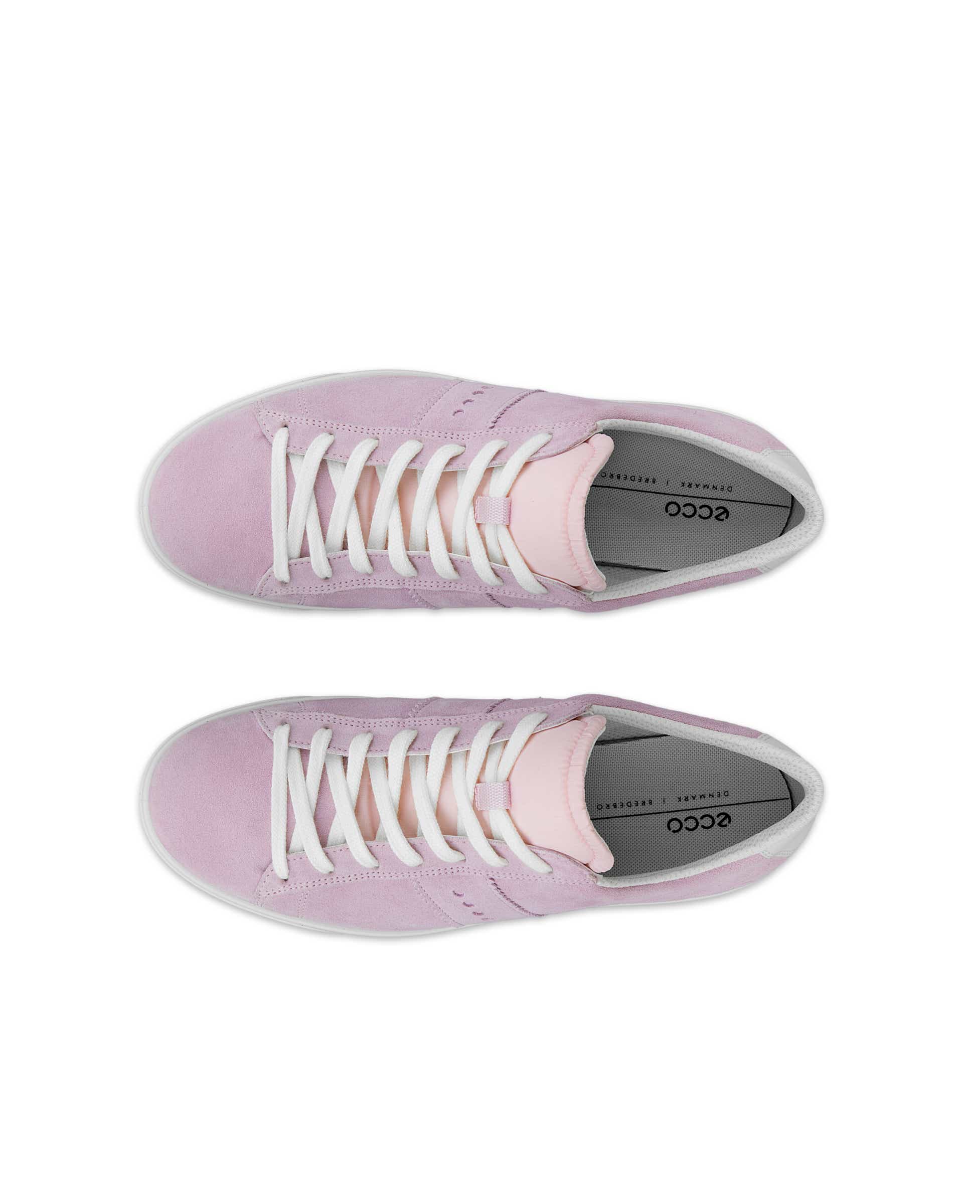 Women's ECCO® Street Lite Suede Sneaker - Pink - Top left pair