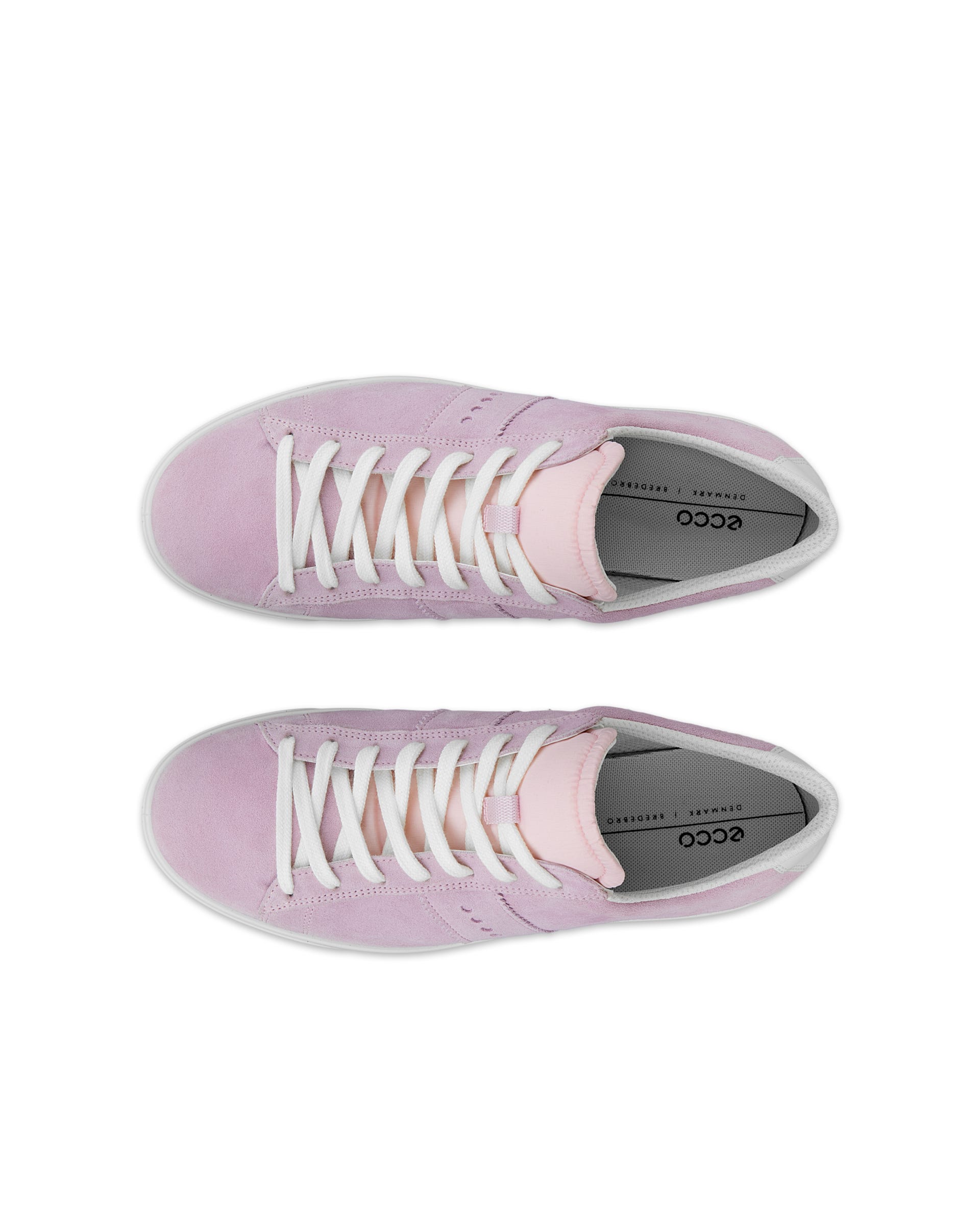 Women's ECCO® Street Lite Suede Sneaker - Pink - Top left pair