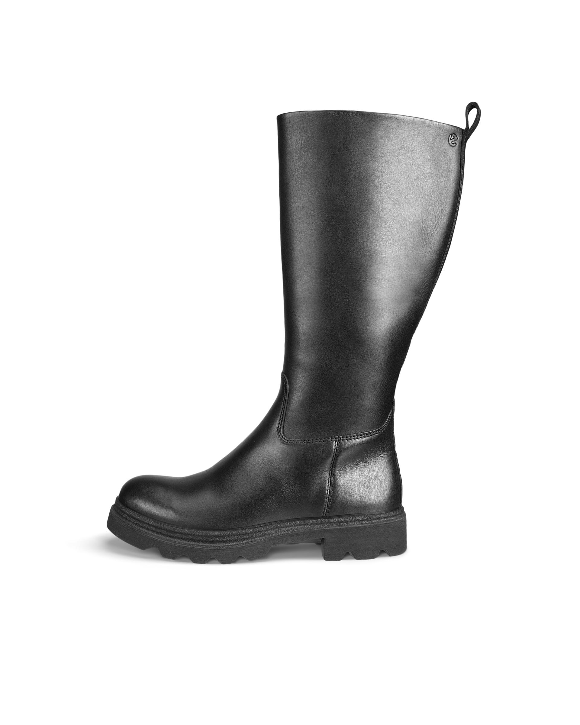 ECCO® Grainer Damen Hoher Stiefel aus Leder - Schwarz - Outside