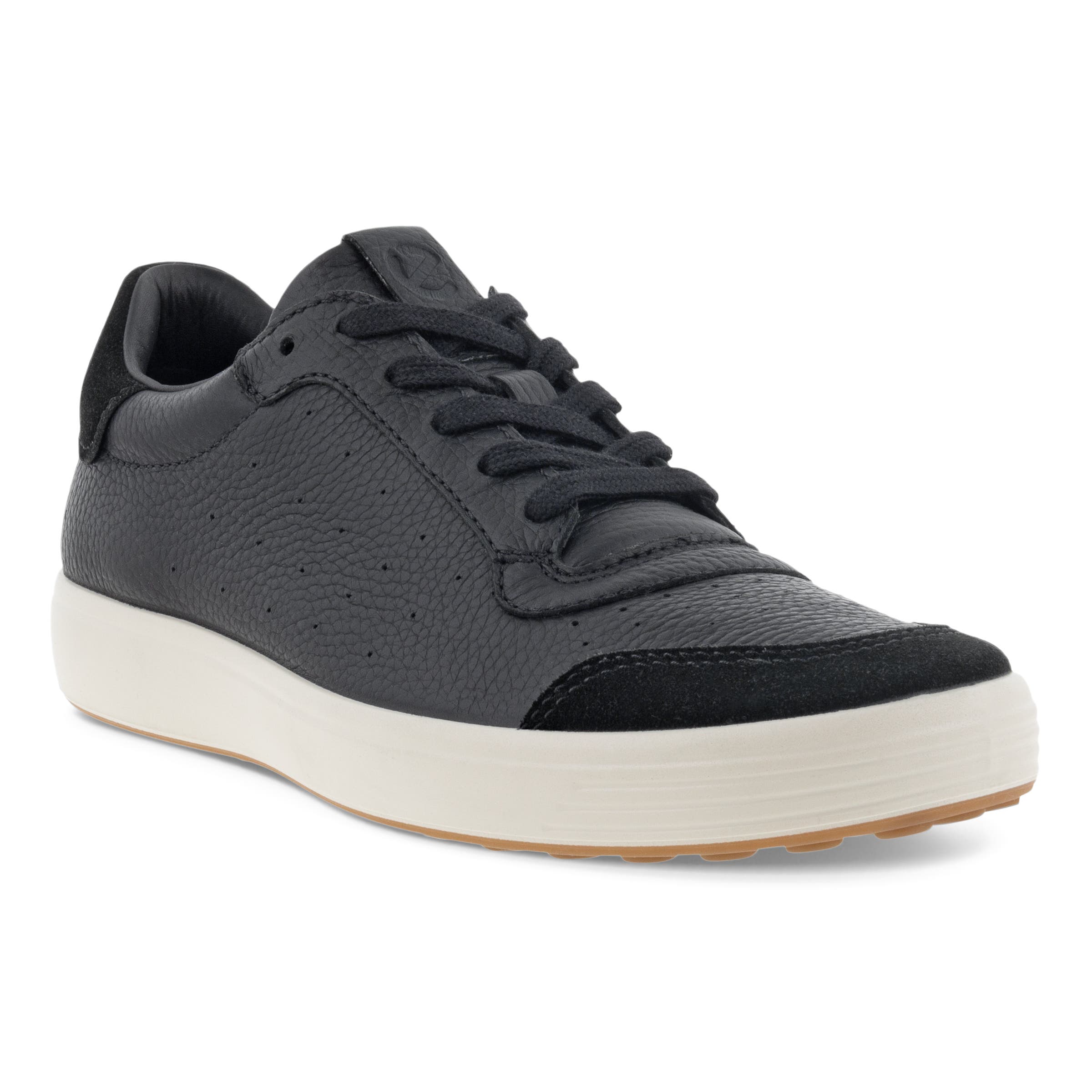 Men's ECCO® Soft 7 Leather Sneaker - Black - Main