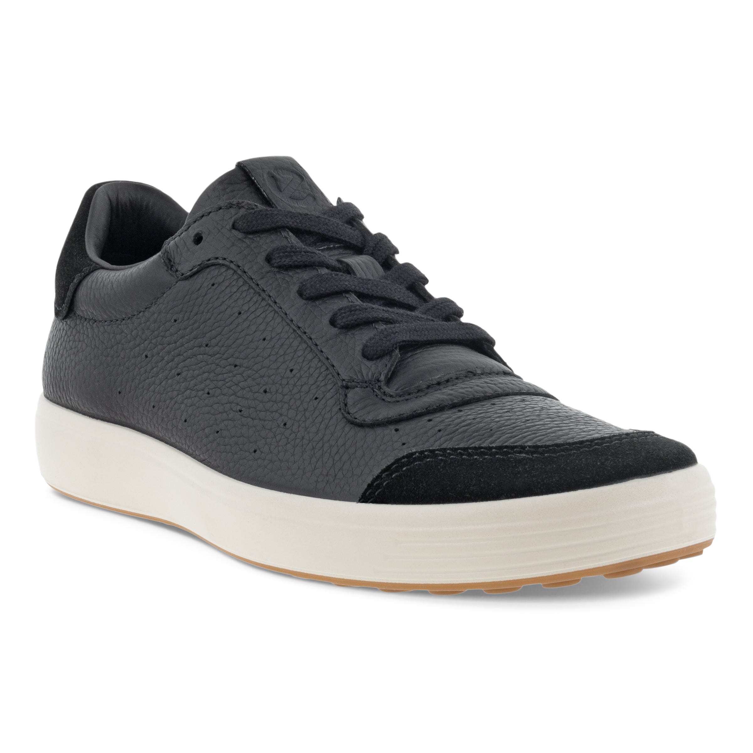Men's ECCO® Soft 7 Leather Sneaker - Black - Main