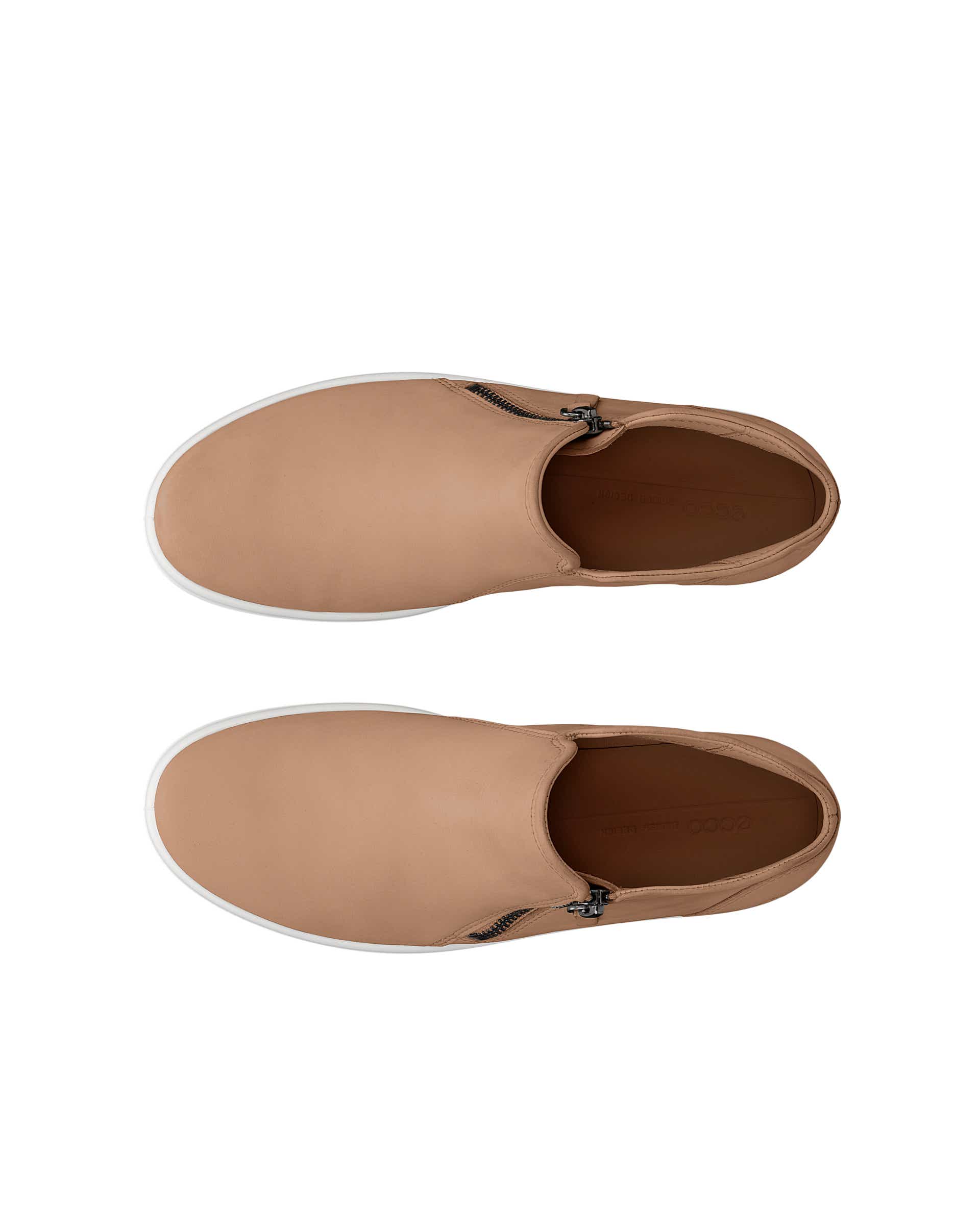 Women's ECCO® Soft 7 Nubuck Zip Bootie - Brown - Top left pair