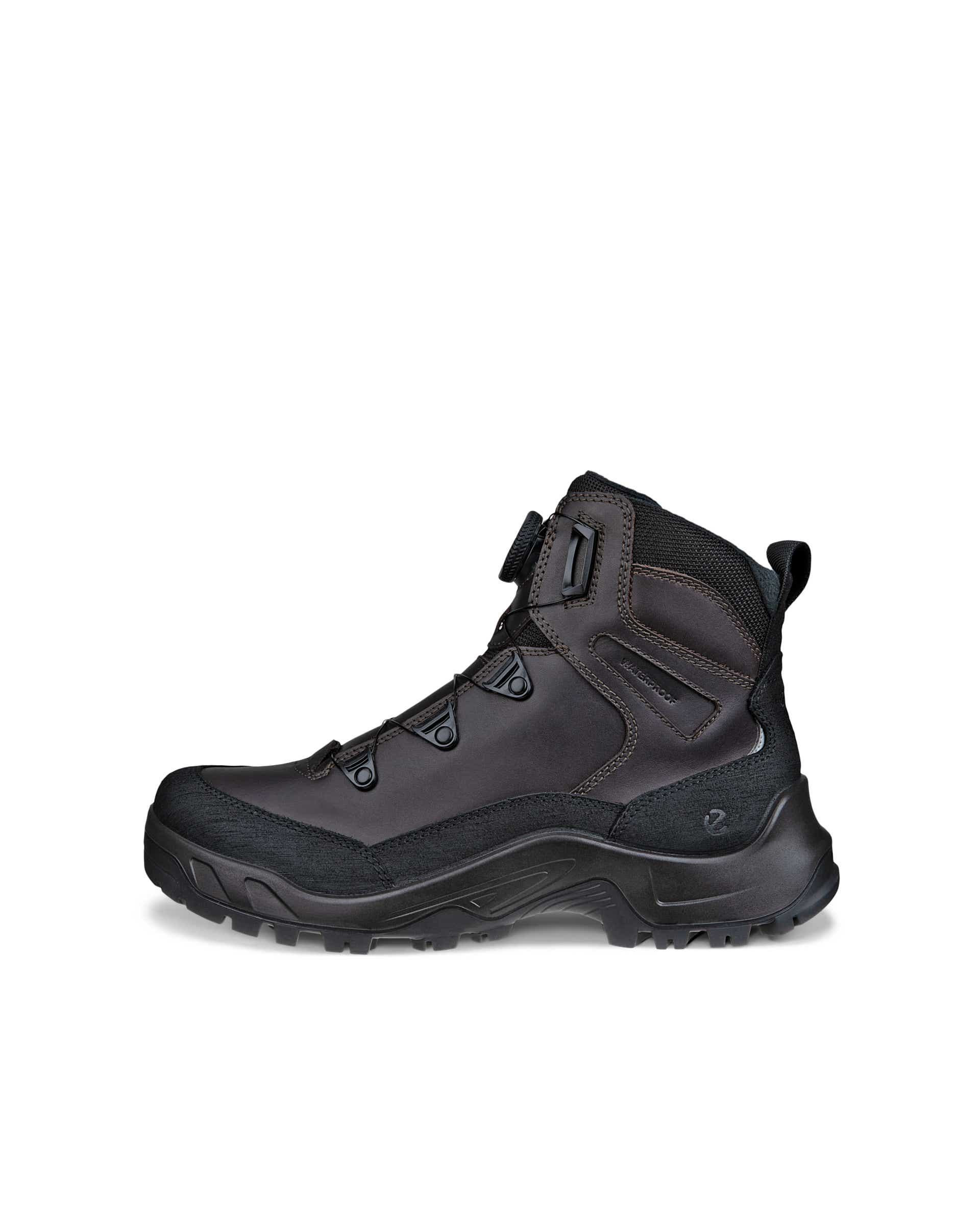 Pánske kožené nepremokavé stredne vysoké outdoorové ECCO® OFFROAD - Hnedá - Outside