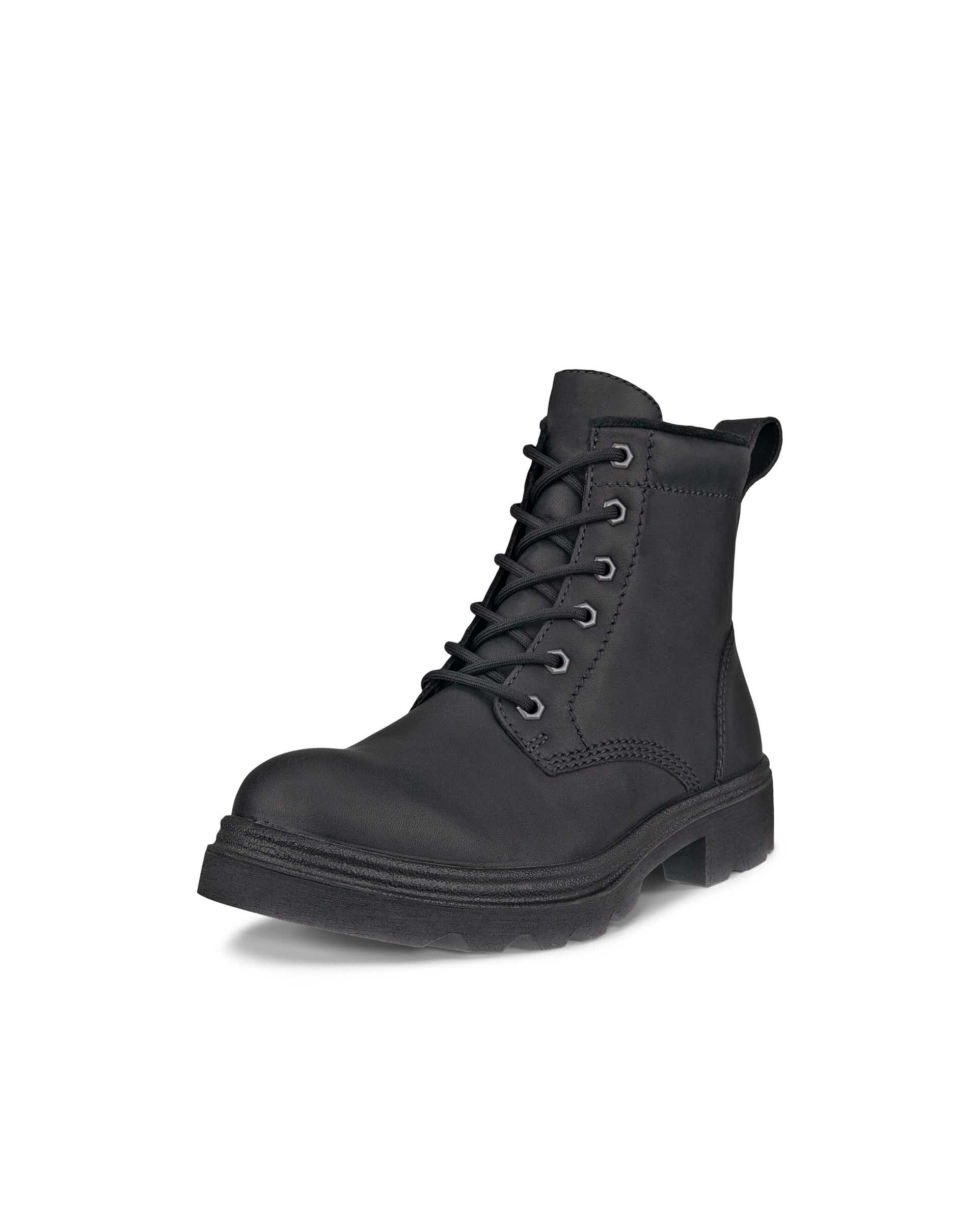 Botas de piel con cordones ECCO® Grainer para mujer - Negro - Main