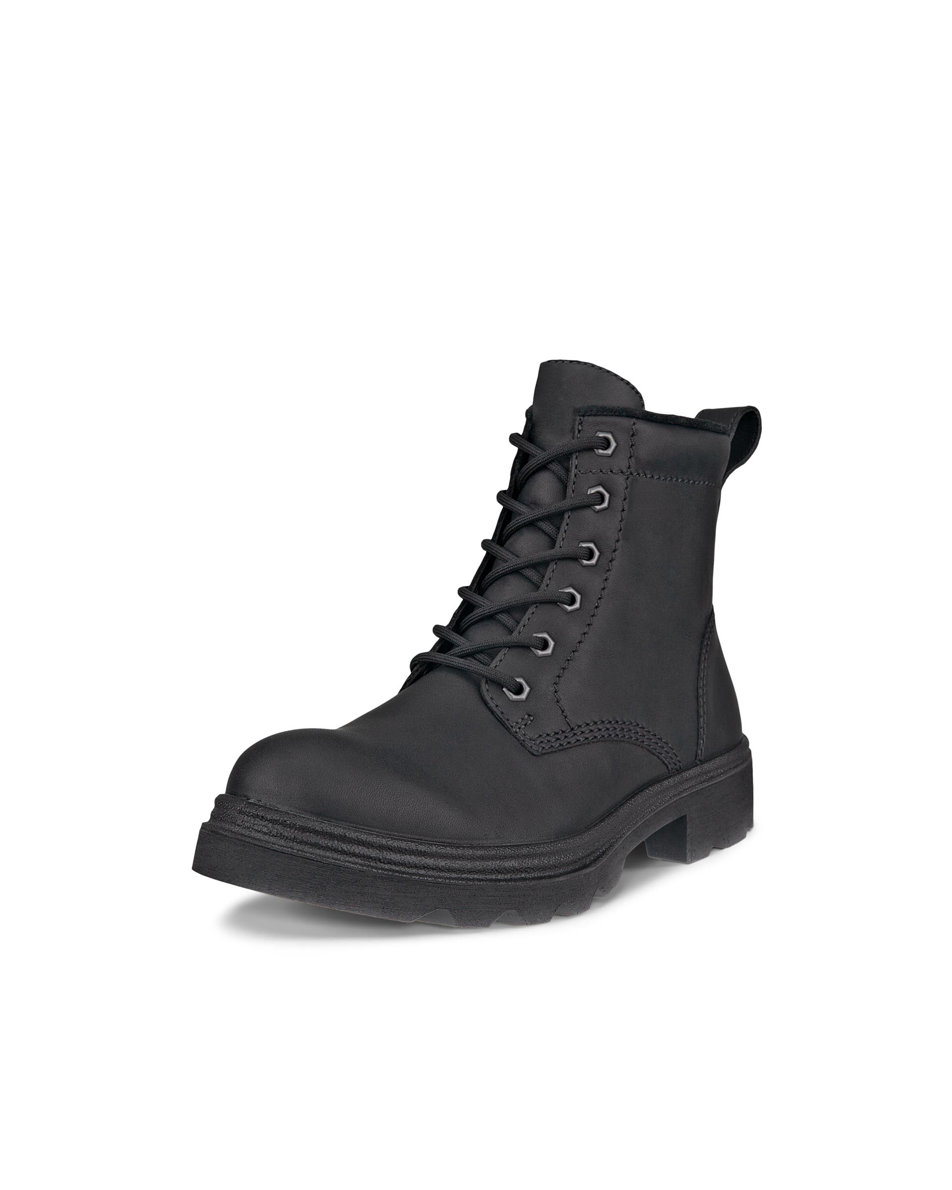 ECCO® Grainer odiniai suvarstomi auliniai batai moterims - Juoda - Main