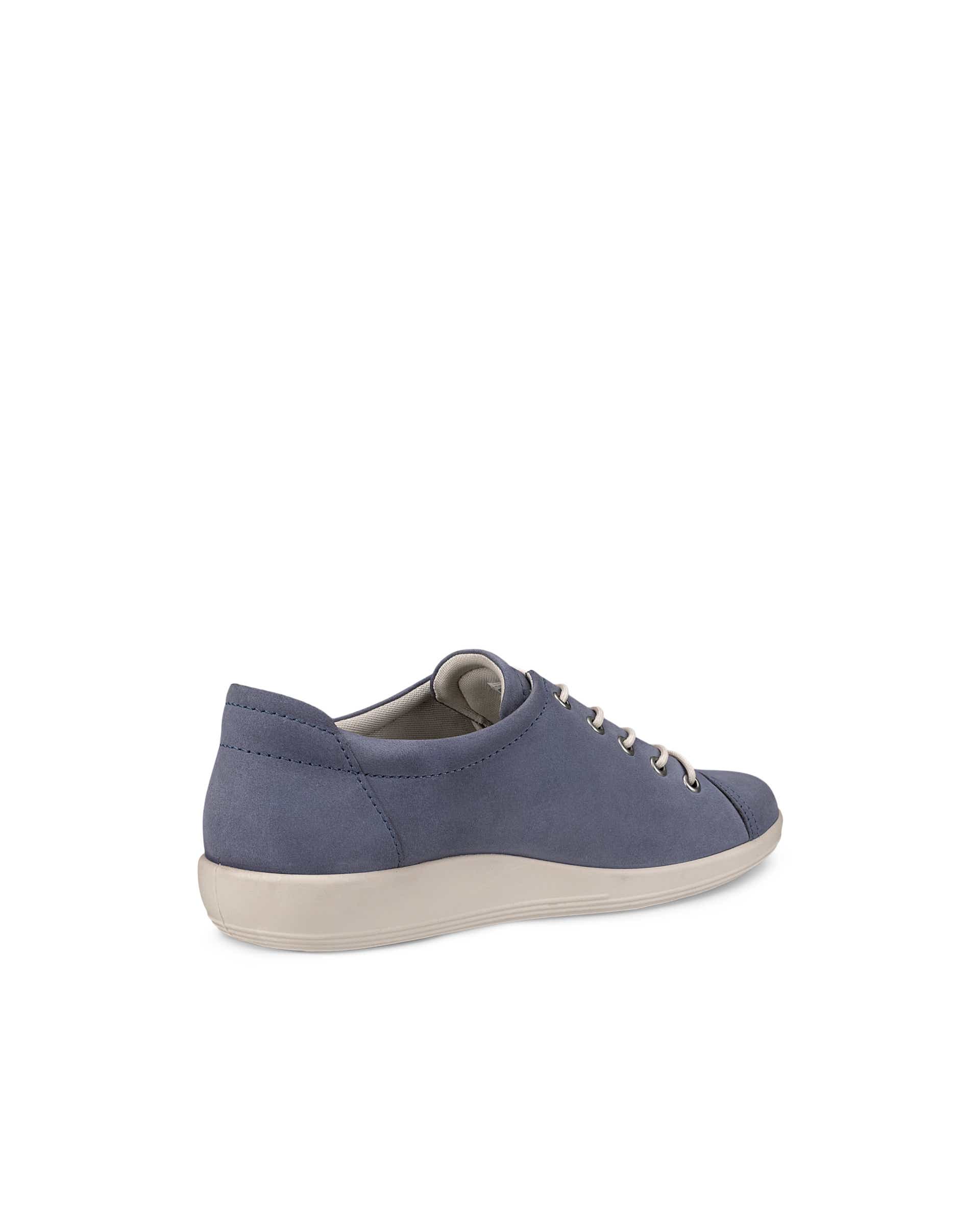 Women's ECCO® Soft 2.0 Nubuck Walking Shoe - Blue - Back